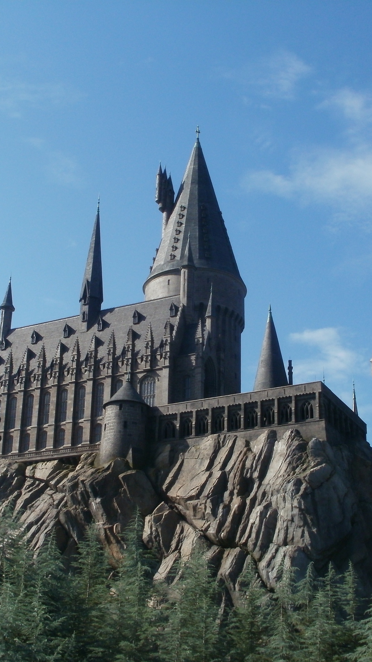 Обои Волшебный мир Гарри Поттера, готическая архитектура, замок, здание, средневековая архитектура в разрешении 1440x2560
