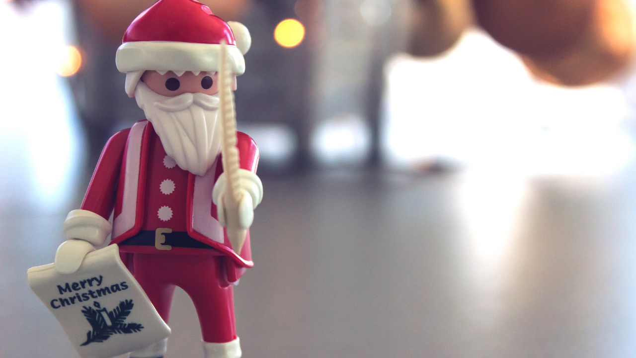 Обои Санта-Клаус, Рождественский день, игрушка, Рождество, палец в разрешении 1280x720
