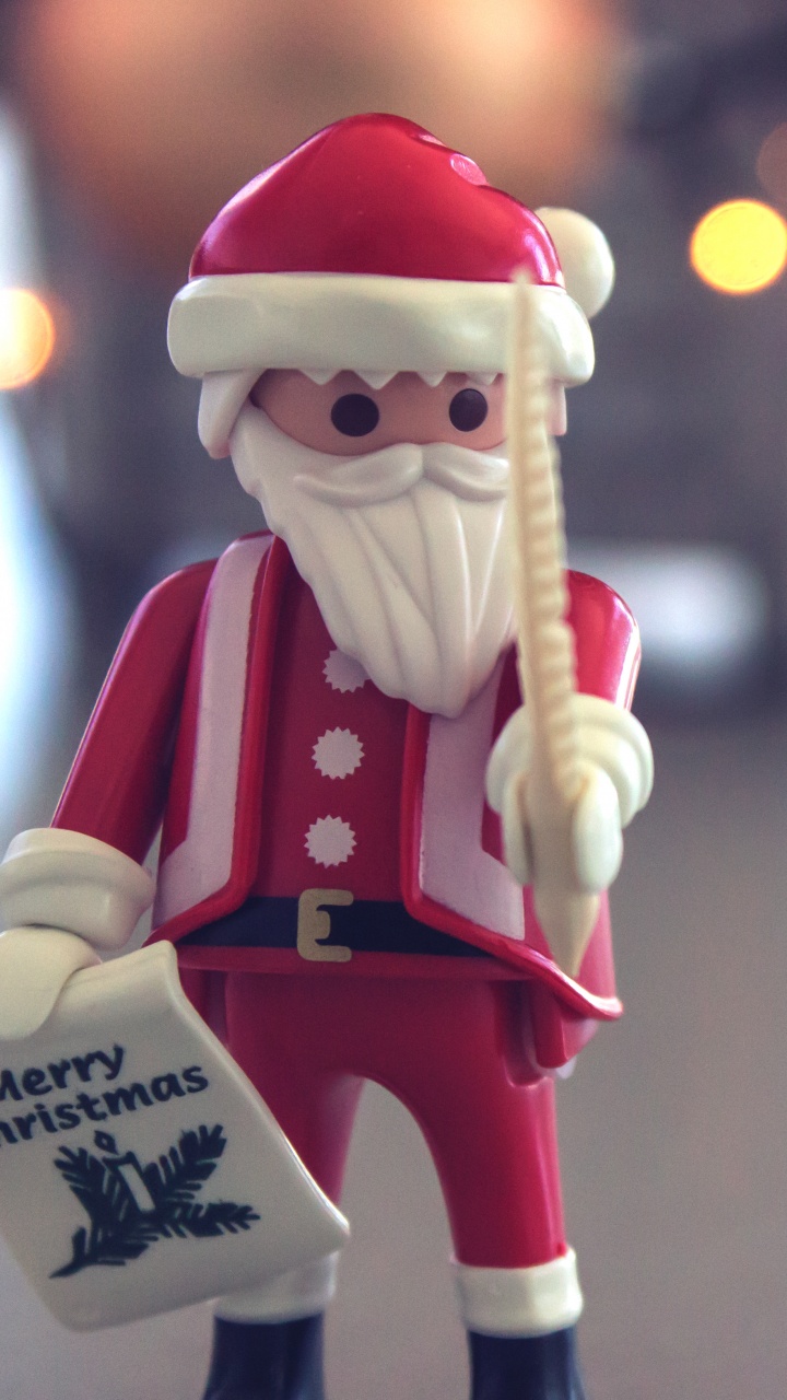 Обои Санта-Клаус, Рождественский день, игрушка, Рождество, палец в разрешении 720x1280