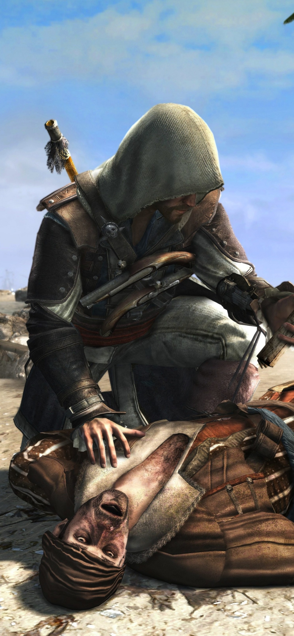 Обои Assassins Creed III, ubisoft, Эдвард Кенуэй, компьютерная игра, солдат в разрешении 1125x2436