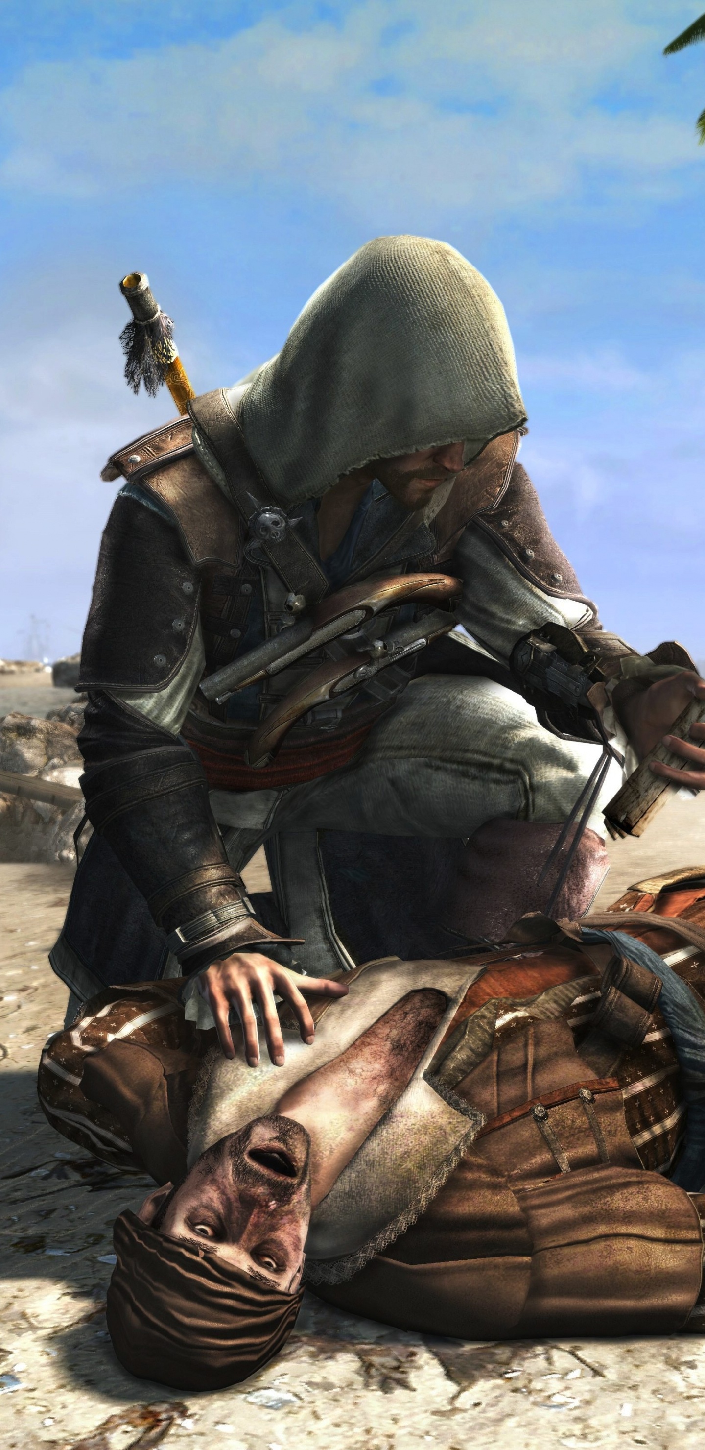 Обои Assassins Creed III, ubisoft, Эдвард Кенуэй, компьютерная игра, солдат в разрешении 1440x2960