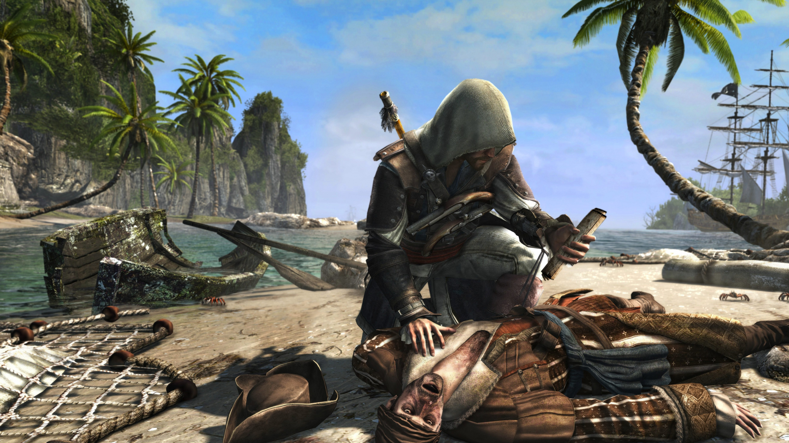 Обои Assassins Creed III, ubisoft, Эдвард Кенуэй, компьютерная игра, солдат в разрешении 2560x1440