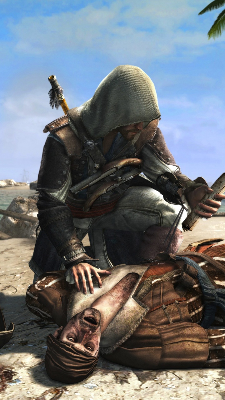 Обои Assassins Creed III, ubisoft, Эдвард Кенуэй, компьютерная игра, солдат в разрешении 720x1280