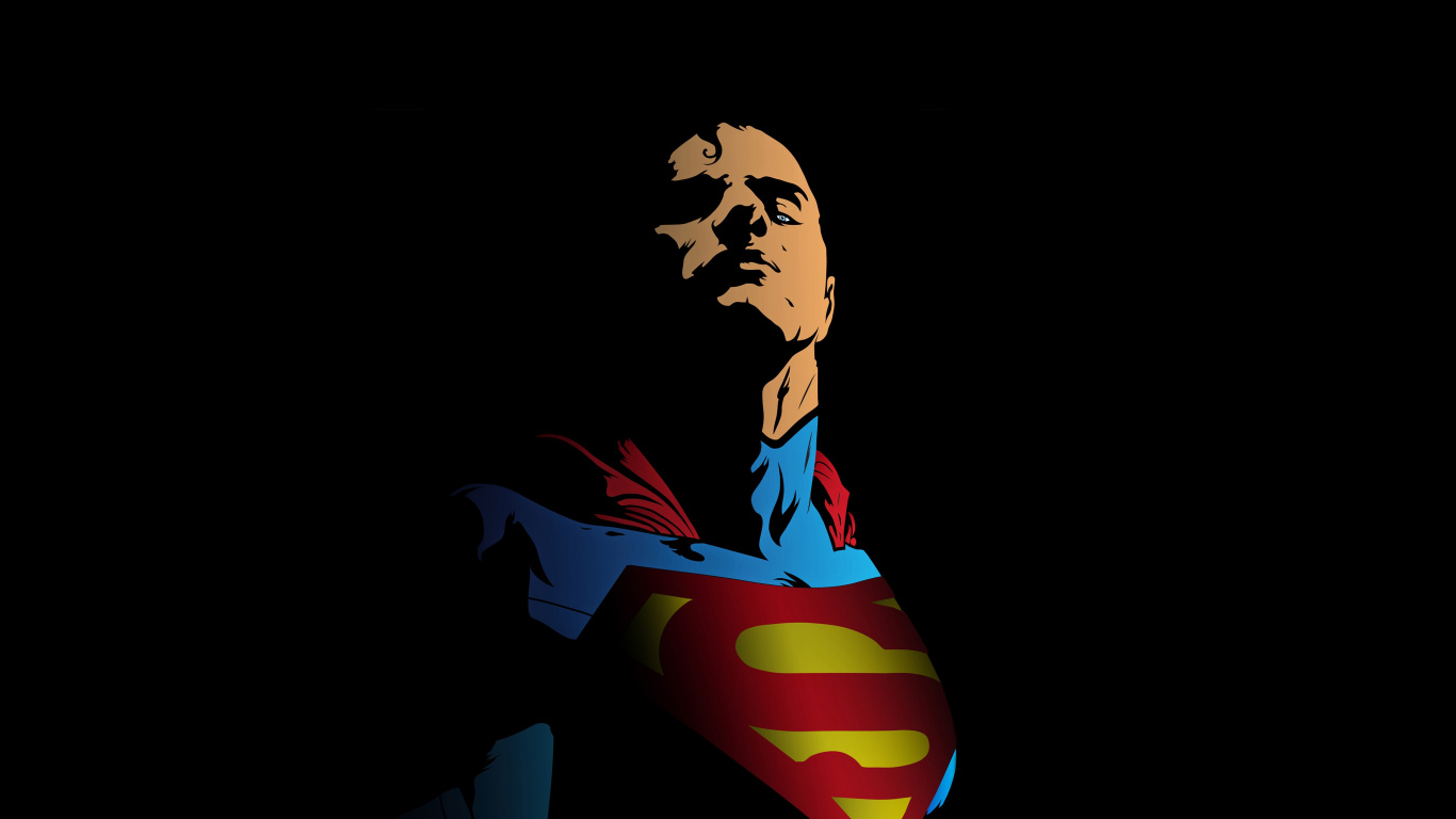 Обои Супермен, супергерой, арт, иллюстрация, графика в разрешении 1366x768