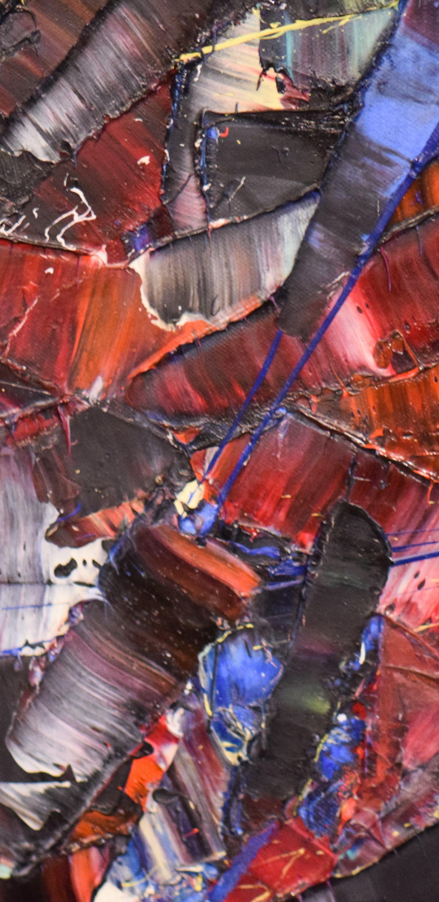 Обои Место встречи Риопель, живопись, арт, красный цвет, городской дизайн в разрешении 1440x2960