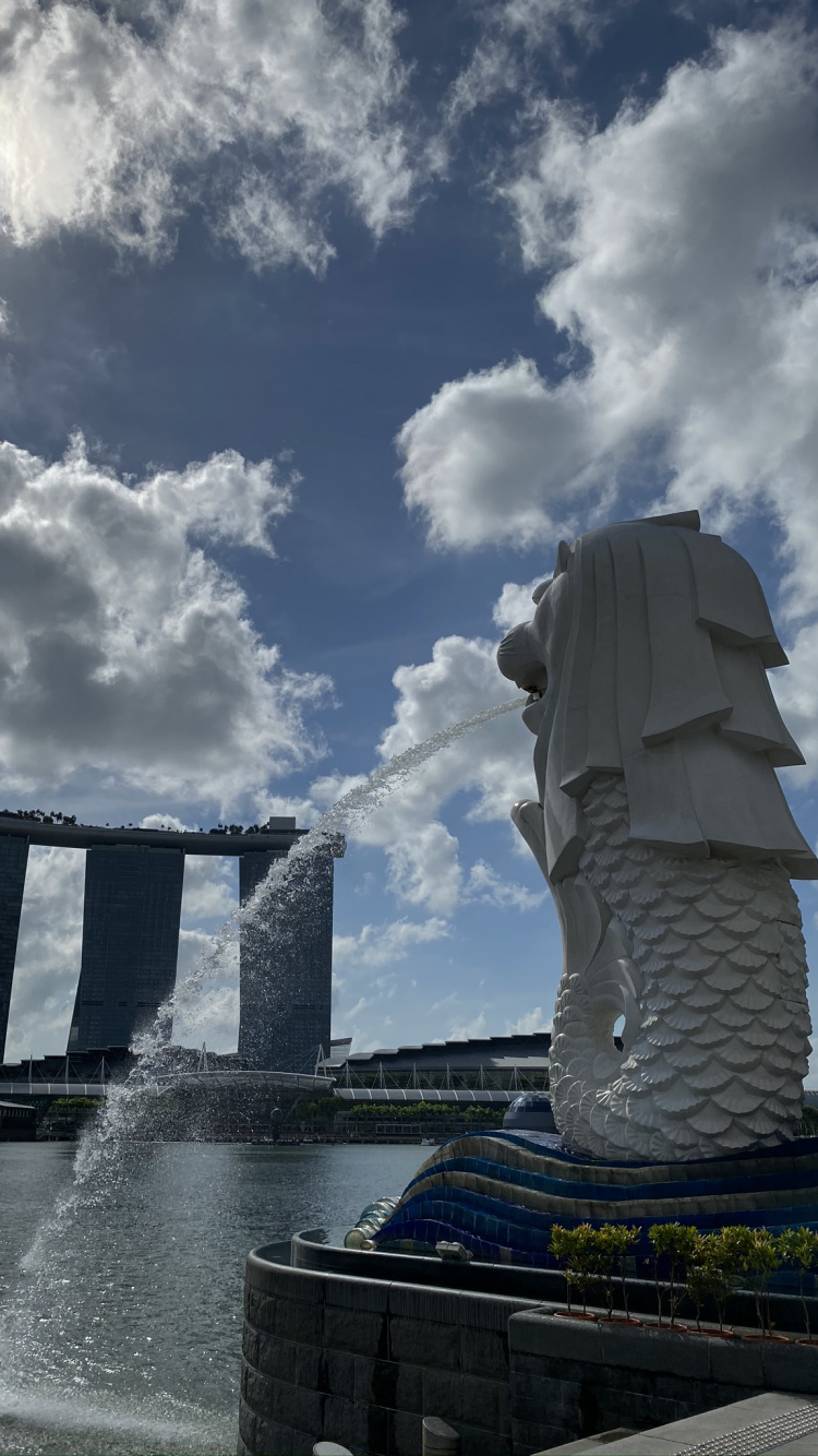 Обои Сингапур, вода, жидкость, облако, ориентир в разрешении 750x1334