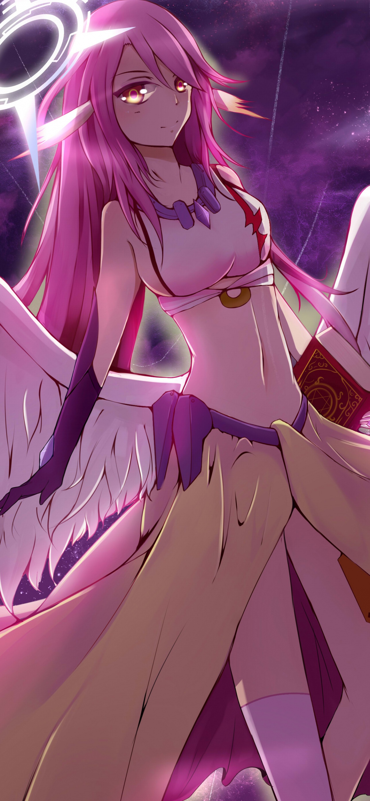 Обои Нет Игры-Нет Жизни, аниме, длинные волосы, мультфильм, ангел в разрешении 1242x2688