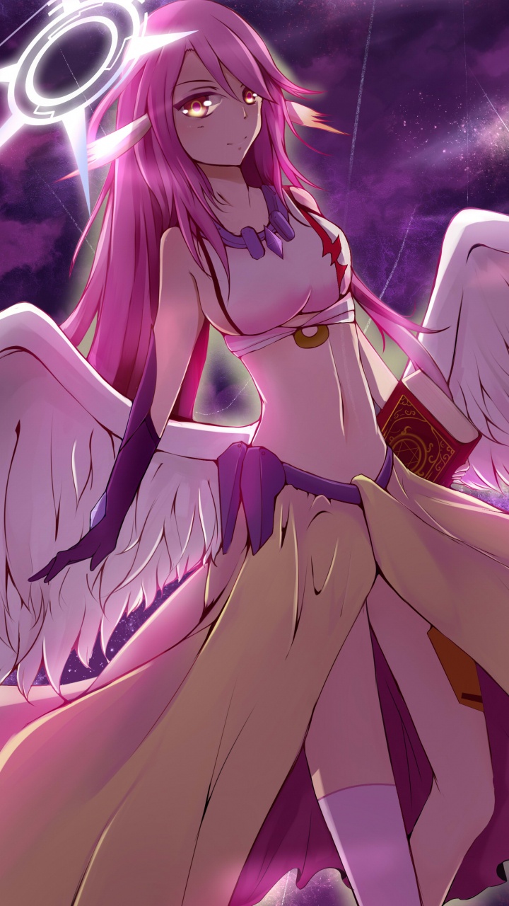 Обои Нет Игры-Нет Жизни, аниме, длинные волосы, мультфильм, ангел в разрешении 720x1280