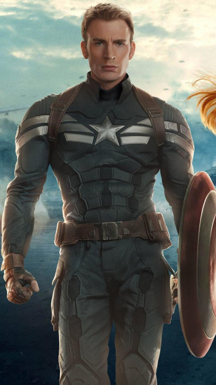 Обои Капитан Америка Зимний Солдат, Капитан Америка, Бакки Барнс, marvel, супергерой в разрешении 750x1334