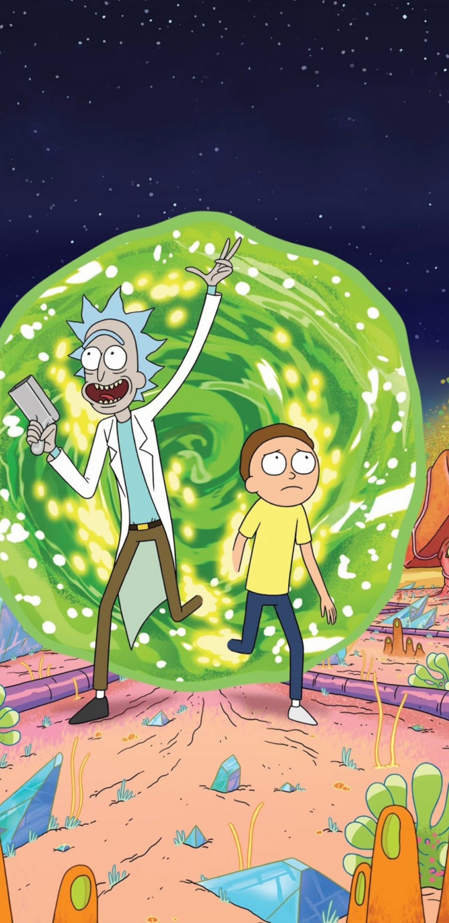 Обои рк и морти, Рик Санчез, Морти Смит, Взрослых Плавать, Бет Смит в разрешении 1440x2960