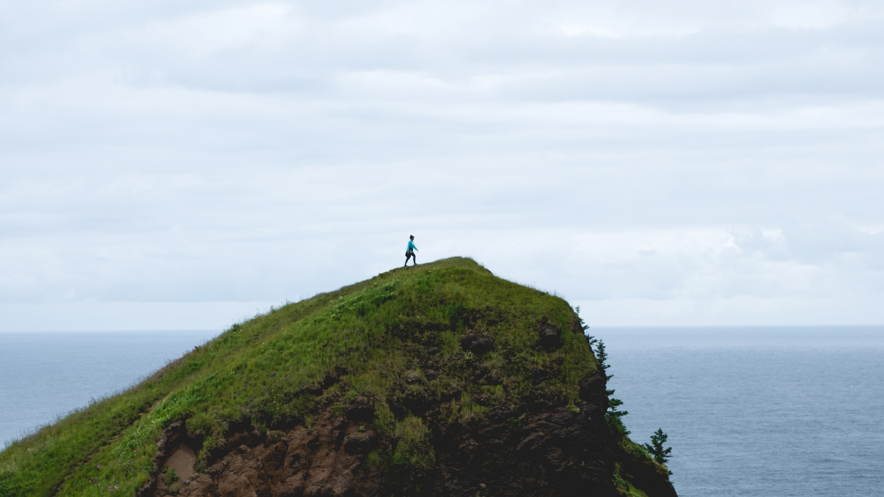 Обои обрыв, klippe, Поднятый пляж, мыс, побережье в разрешении 1280x720