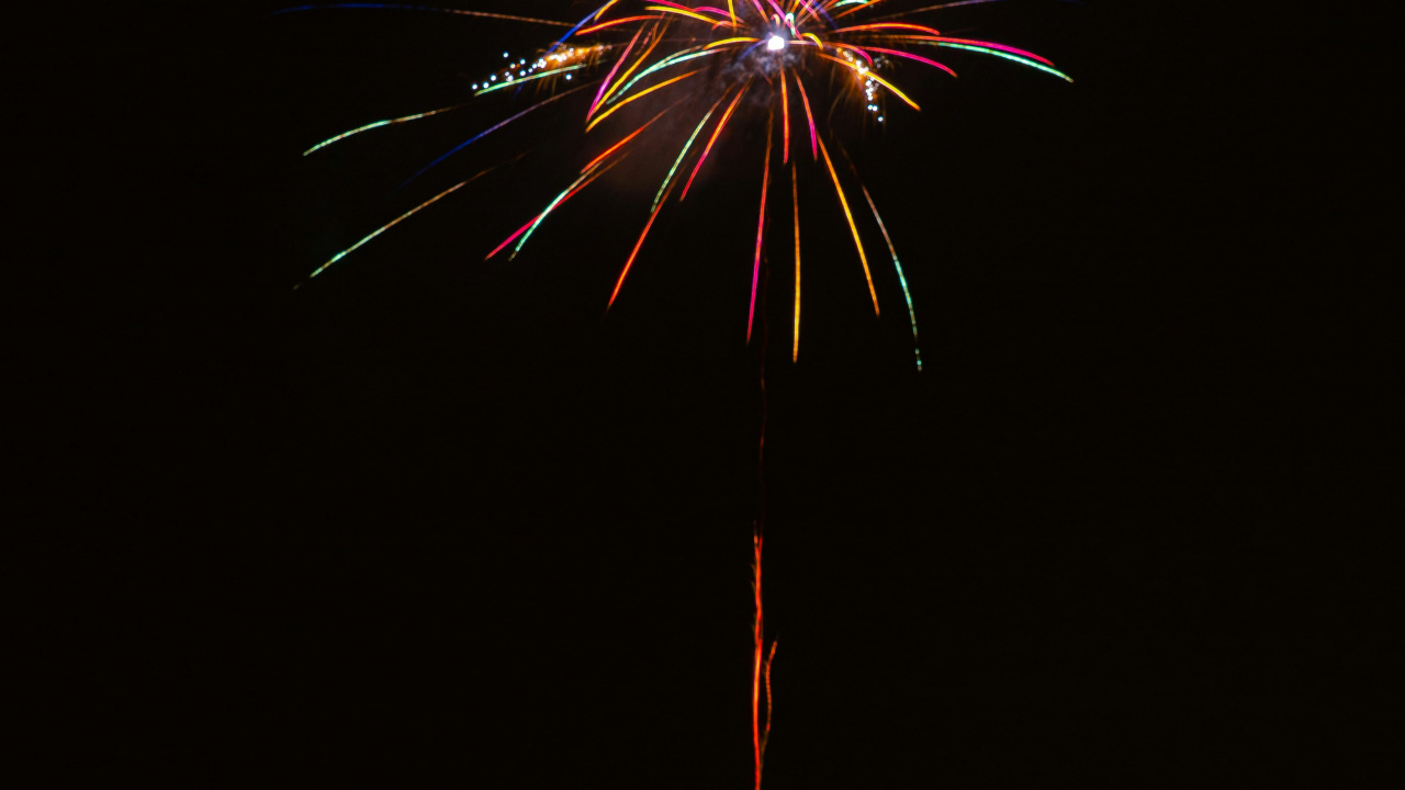 Обои салют, Новый год, вечеринка, канун Нового года, ночь в разрешении 1280x720