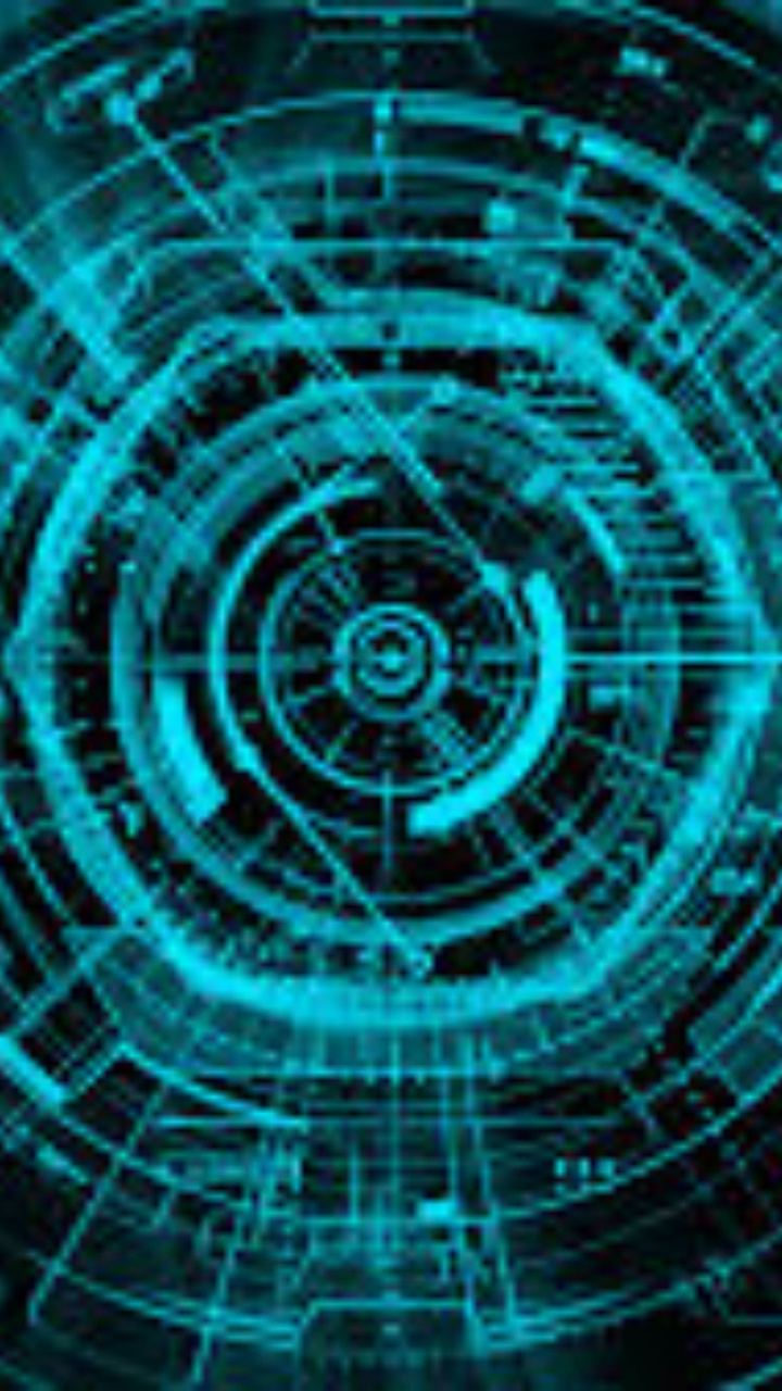 Обои техно, круг, узор, дизайн, электрик в разрешении 720x1280