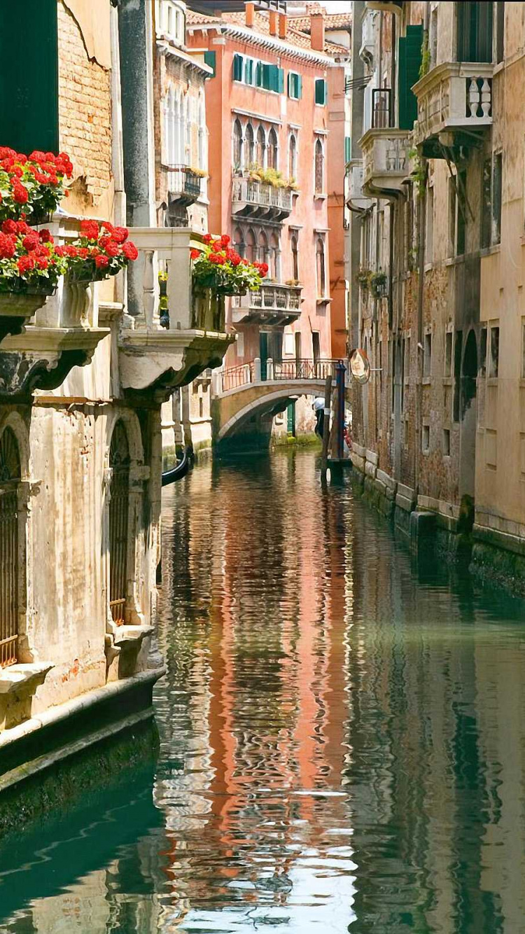 Обои канал, водный путь, вода, городок, Венецианская лагуна в разрешении 750x1334