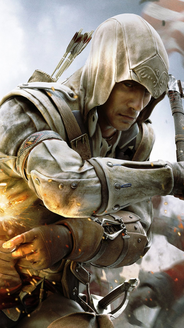 Обои Assassins Creed III, assassins creed, компьютерная игра, кино, боевик в разрешении 750x1334