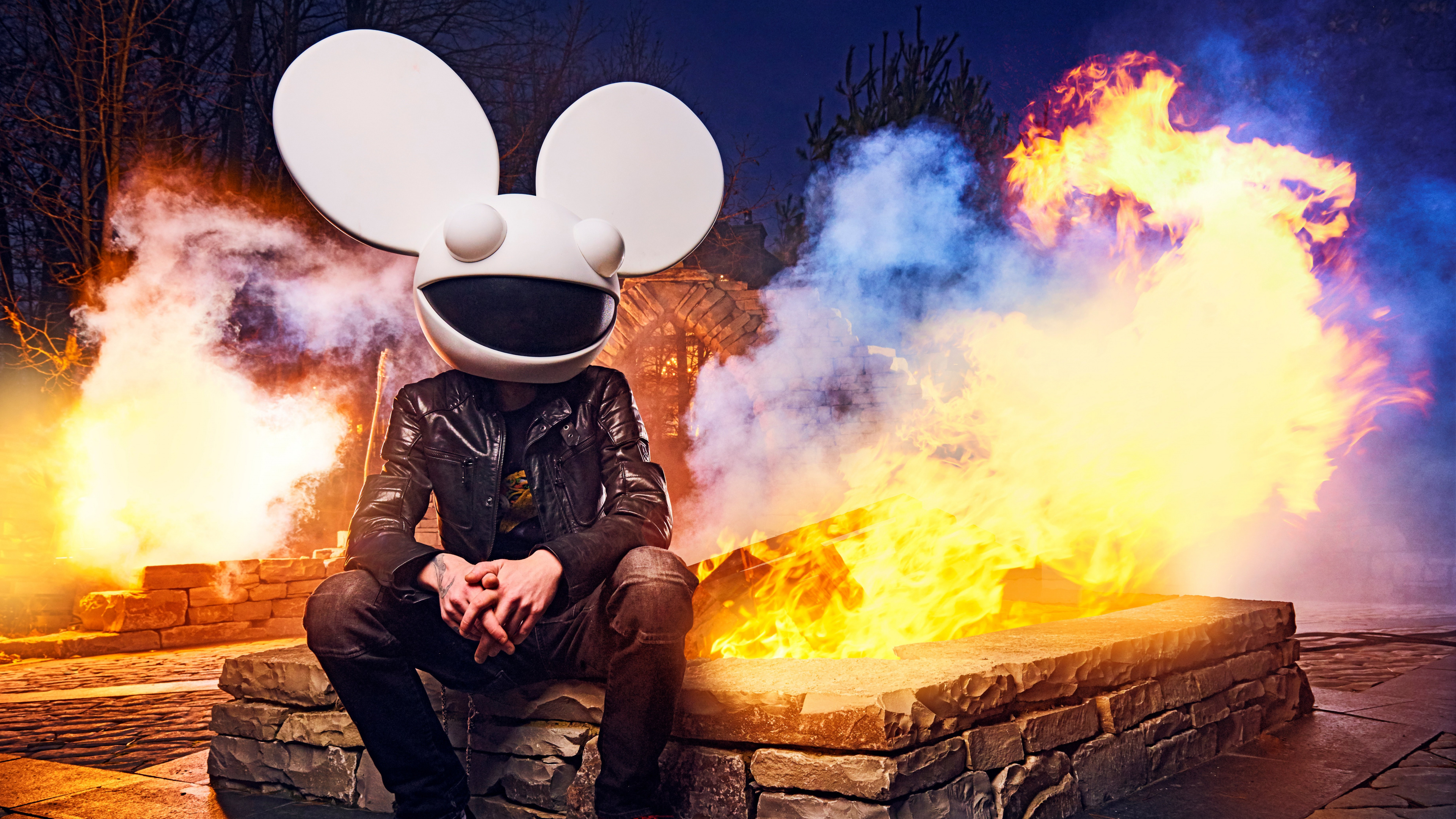 Обои событие, иллюстрация, фильм, пламя, Уровень Mau5ville 1 в разрешении 3840x2160