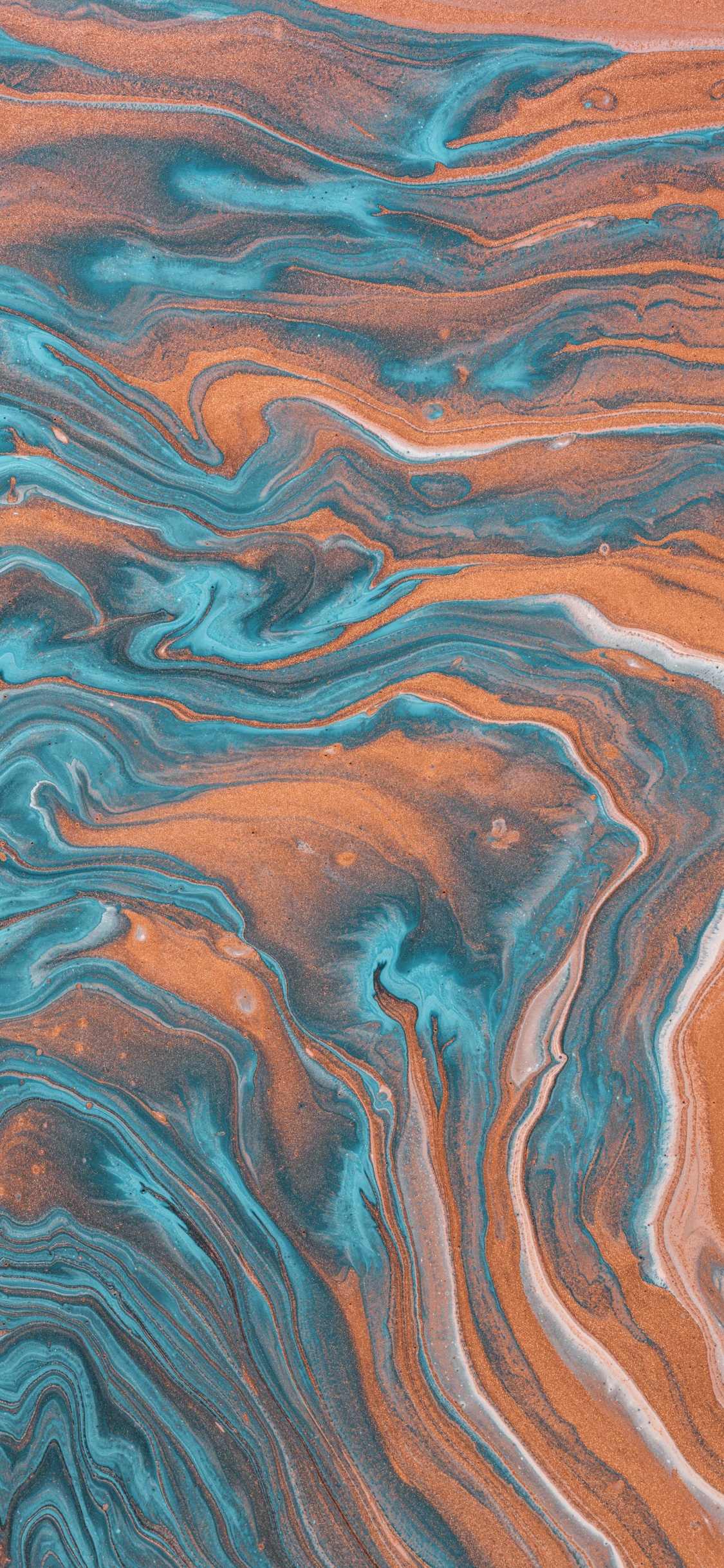 Обои живопись, абстрактное искусство, вода, синий, Аква в разрешении 1125x2436