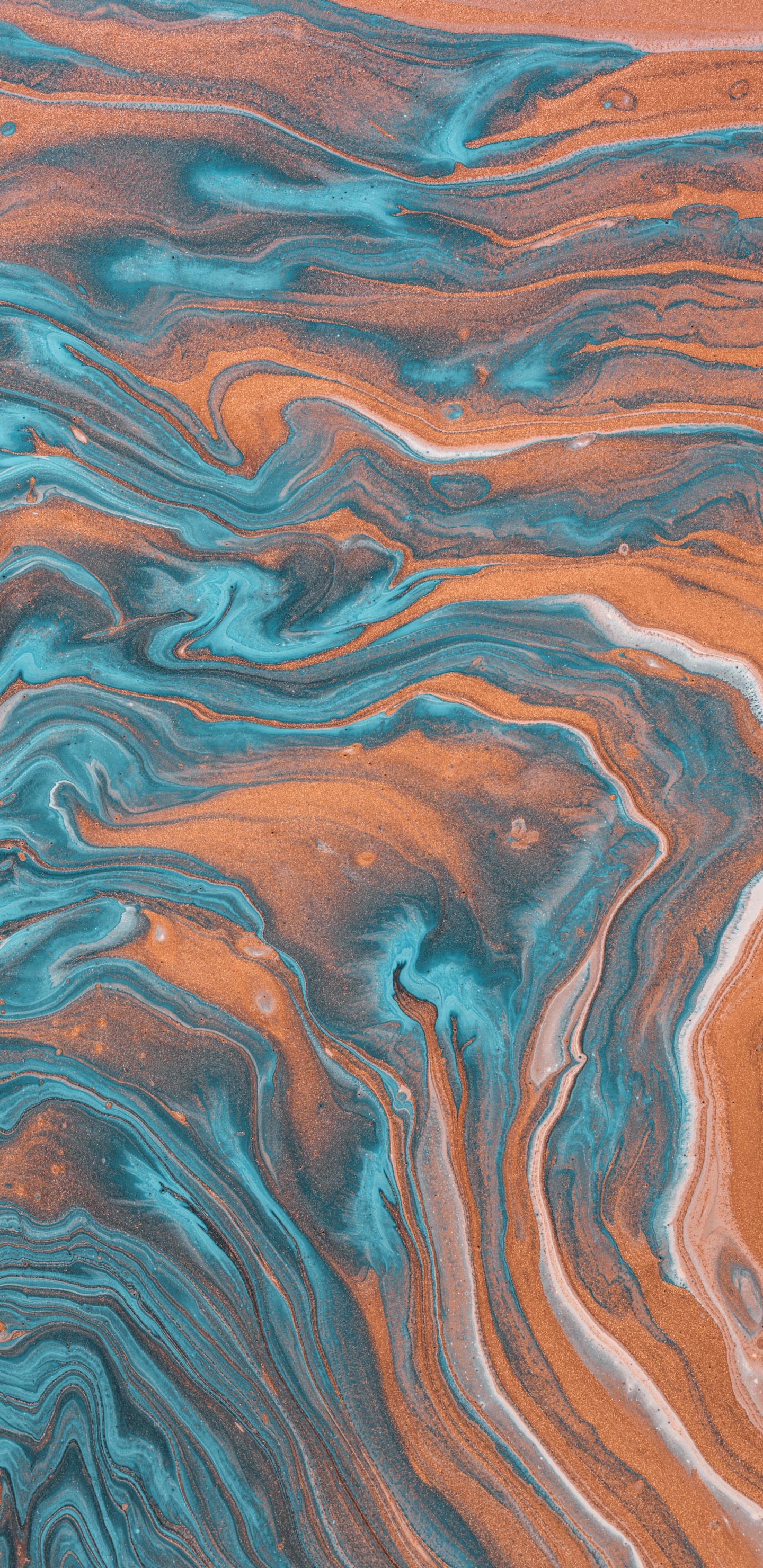 Обои живопись, абстрактное искусство, вода, синий, Аква в разрешении 1440x2960