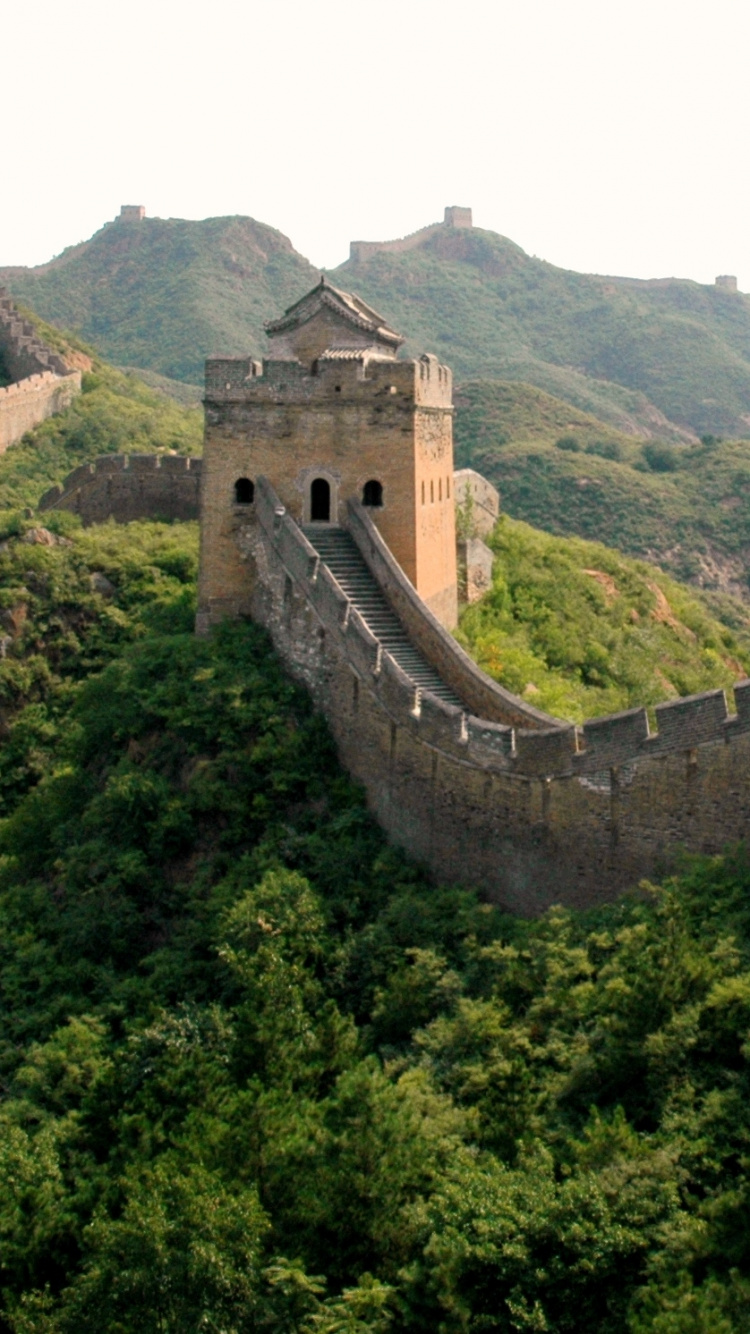 Обои Великой Китайской стены jinshanling, великая Китайская стена, Чудеса мира, археологический памятник, фортификация в разрешении 750x1334