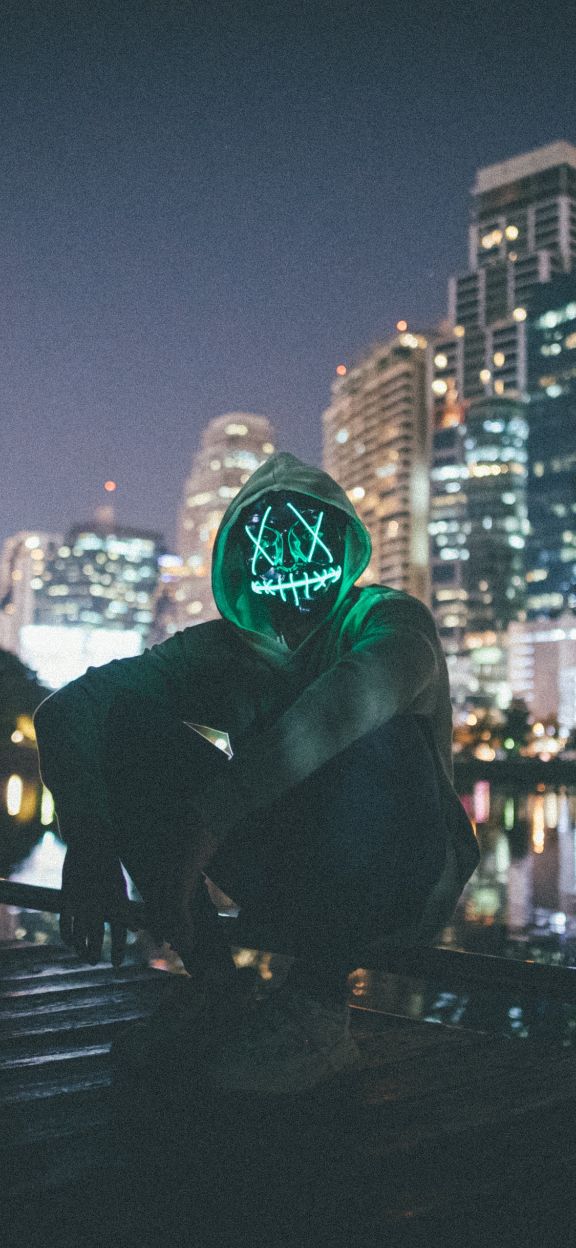 Обои городской пейзаж, линия горизонта, хип хоп музыка, метрополия, отражение в разрешении 1125x2436