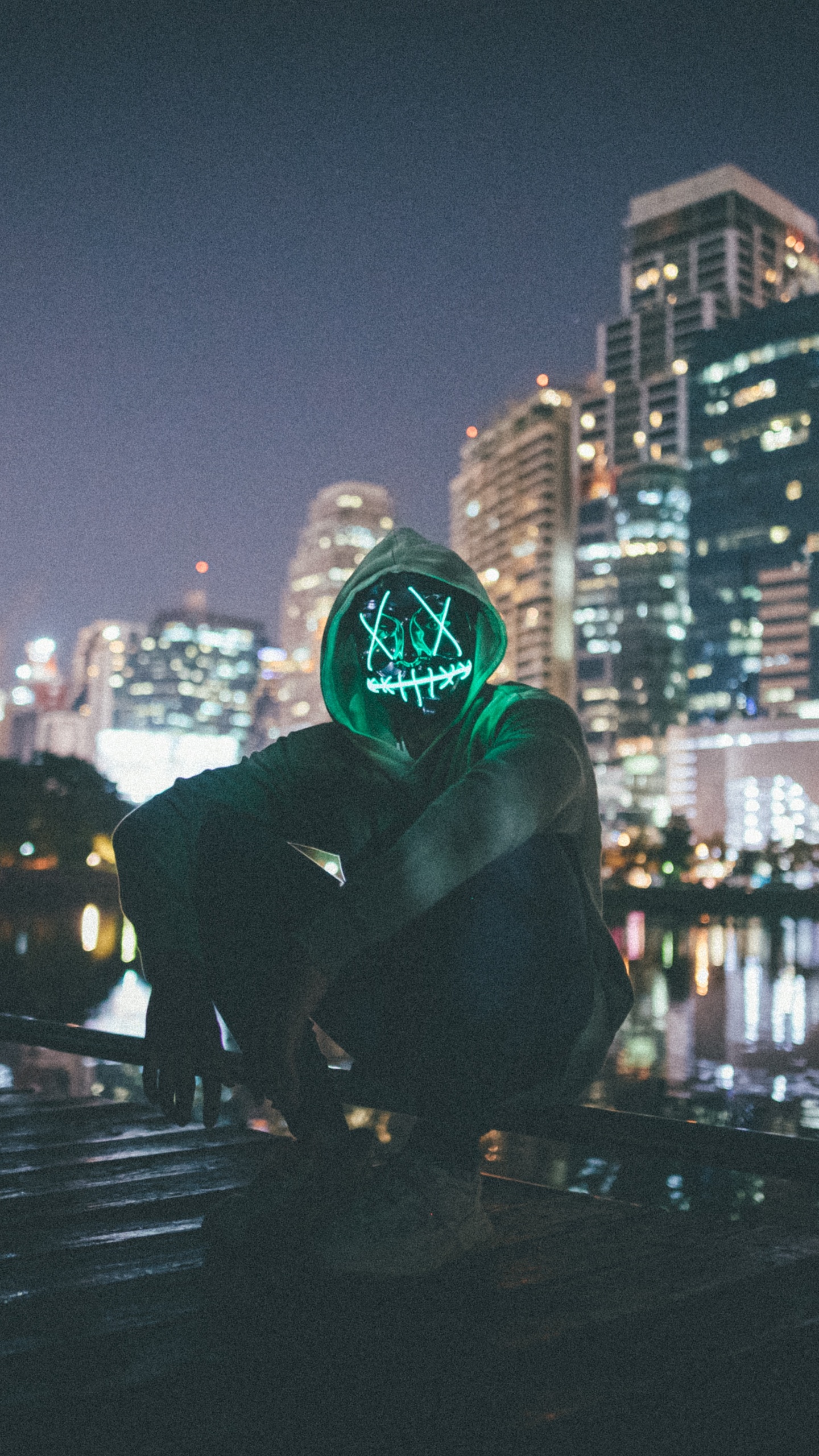 Обои городской пейзаж, линия горизонта, хип хоп музыка, метрополия, отражение в разрешении 1440x2560