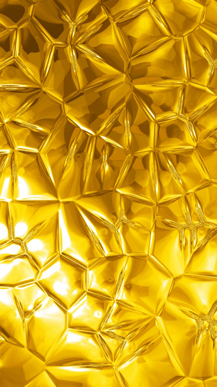 Обои золото, желтый, узор, симметрия, 3D золото в разрешении 750x1334