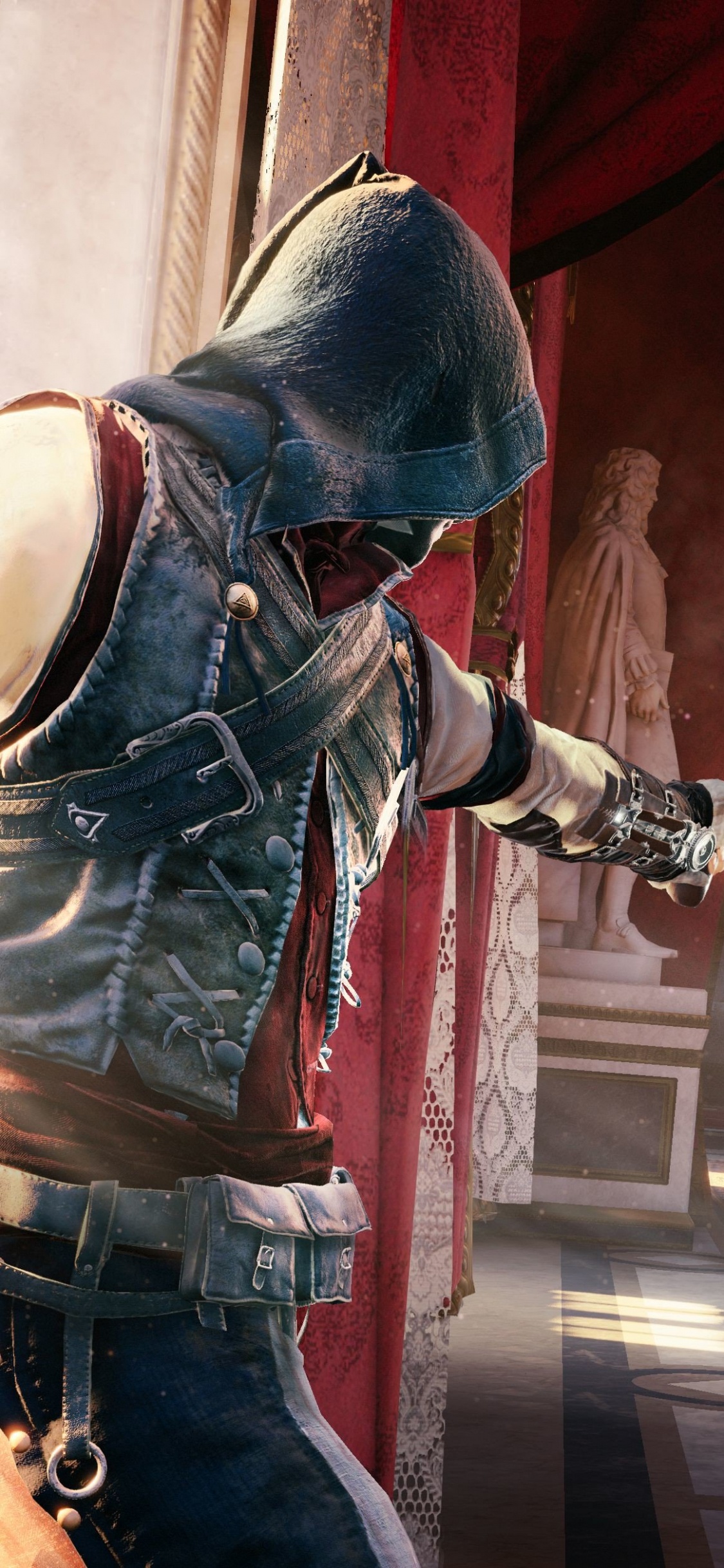 Обои ubisoft, xbox one, компьютерная игра, assassins creed unity, кооперативный геймплей в разрешении 1125x2436