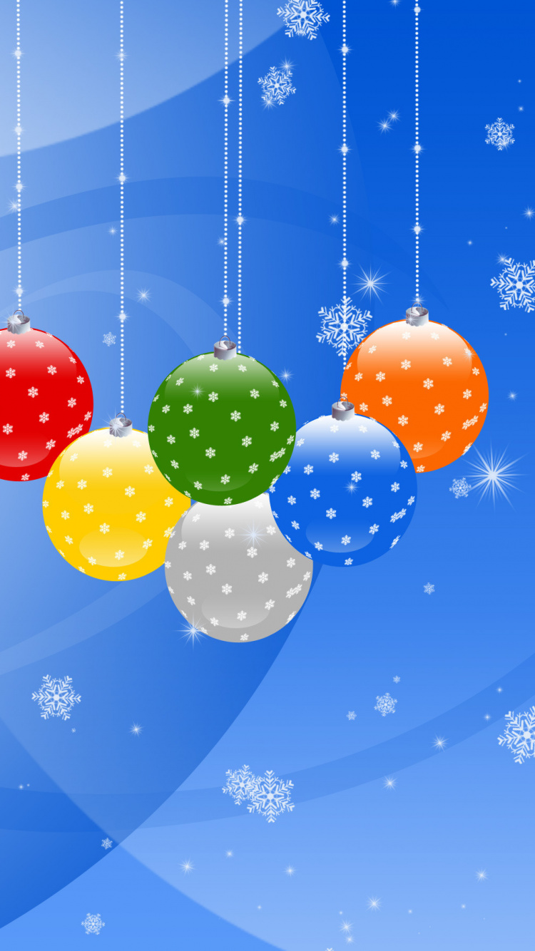 Обои Рождественский день, праздник, Новый год, рождественский орнамент, елка в разрешении 750x1334