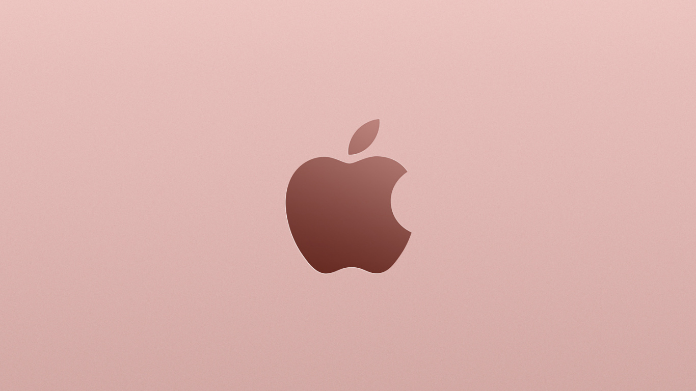 Обои apple, золото, розовый, сердце, облако в разрешении 1366x768