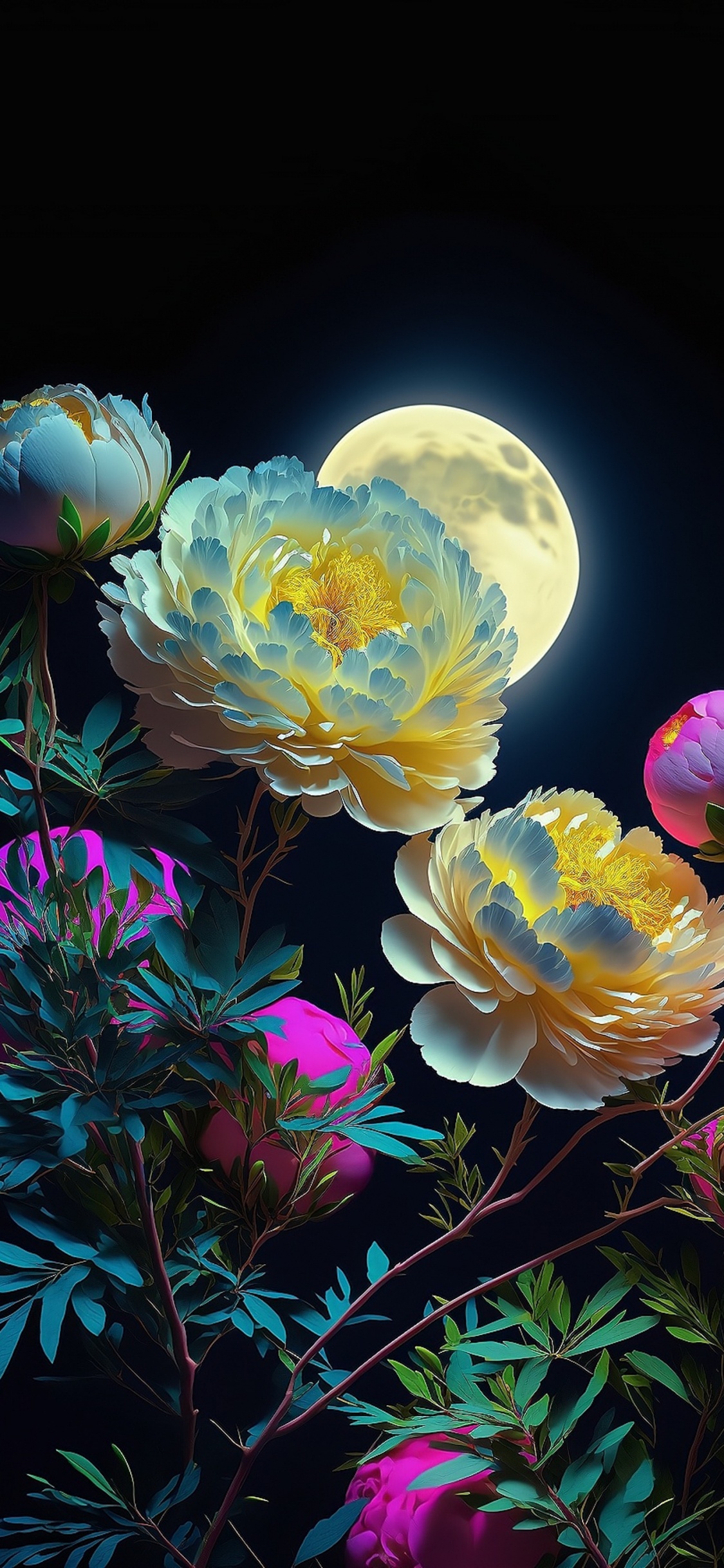 Обои цветок, цветочный дизайн, пион, искусственное растение, растение в разрешении 1125x2436