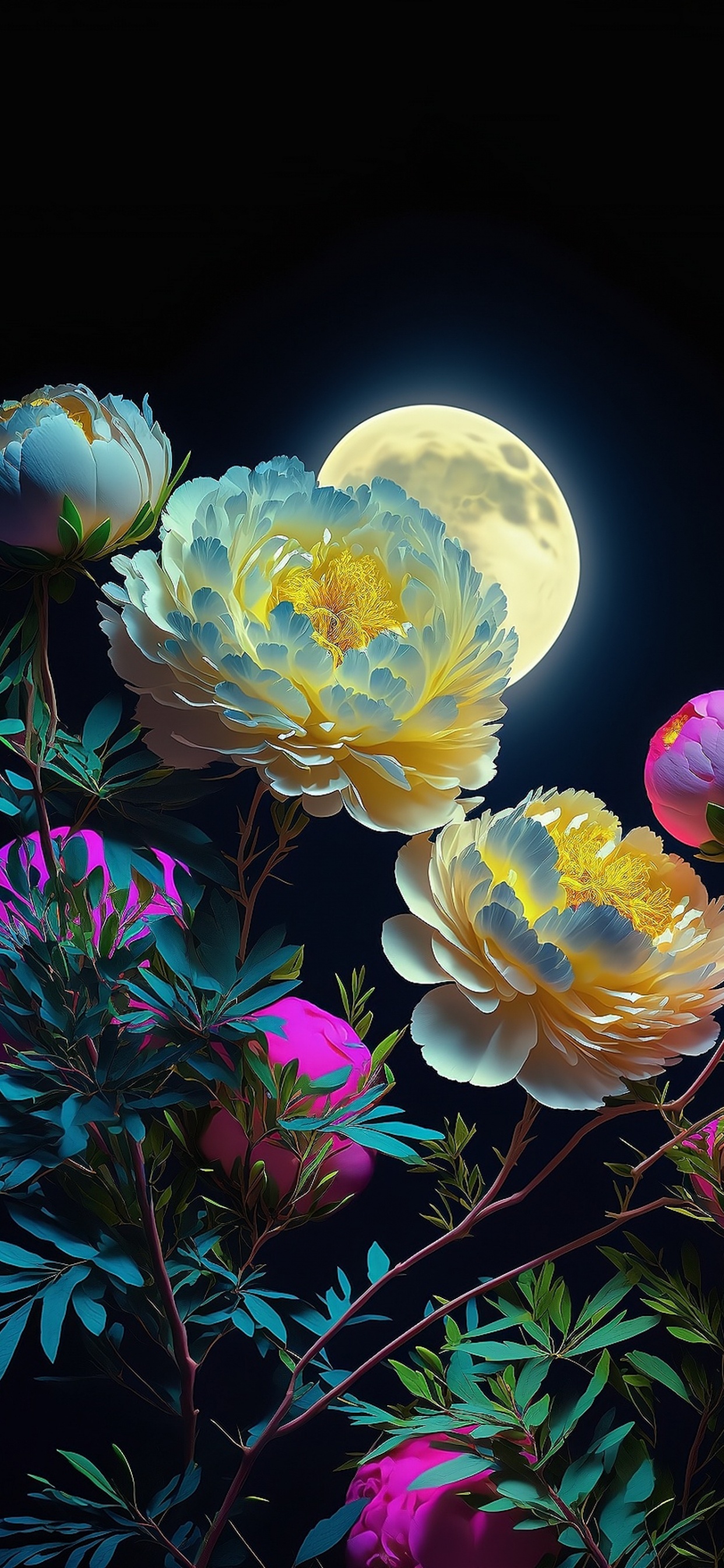 Обои цветок, цветочный дизайн, пион, искусственное растение, растение в разрешении 1242x2688