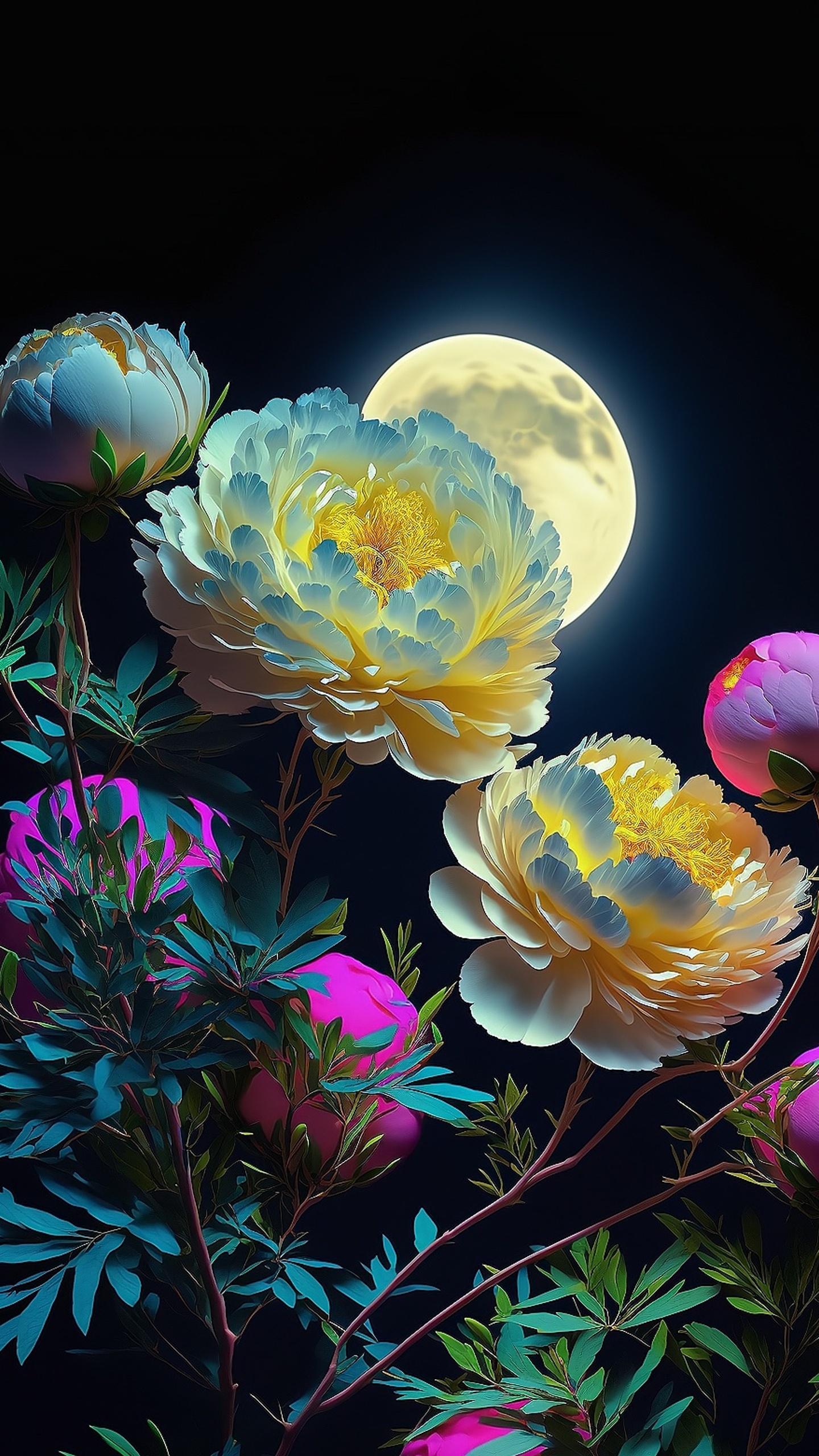 Обои цветок, цветочный дизайн, пион, искусственное растение, растение в разрешении 1440x2560