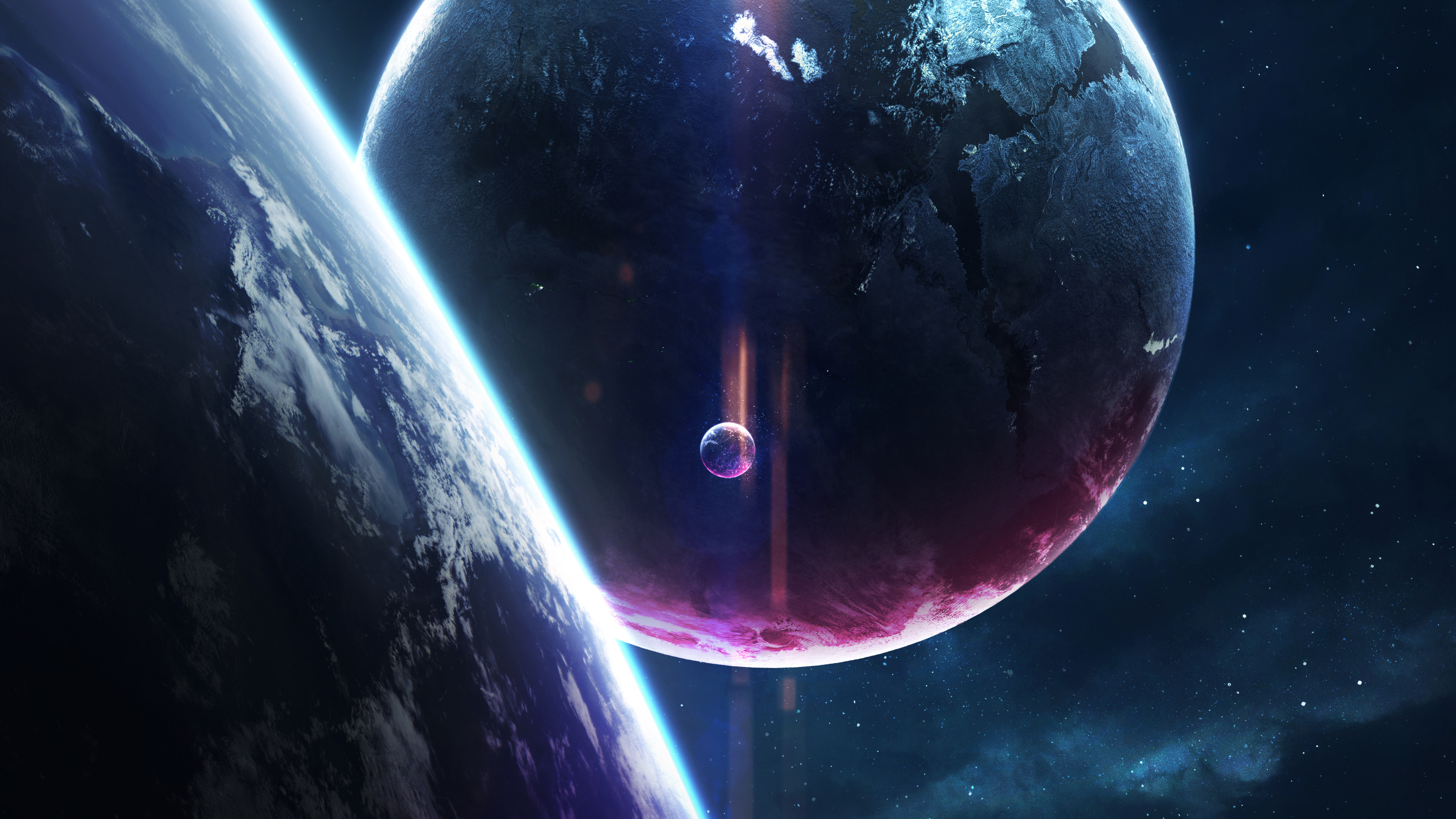 Обои планета, земля, космическое пространство, астрономический объект, космос в разрешении 3840x2160