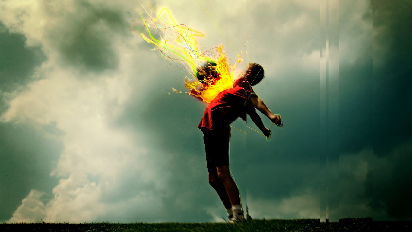 Обои облако, желтый, забава, зеленый, андроид в разрешении 1366x768