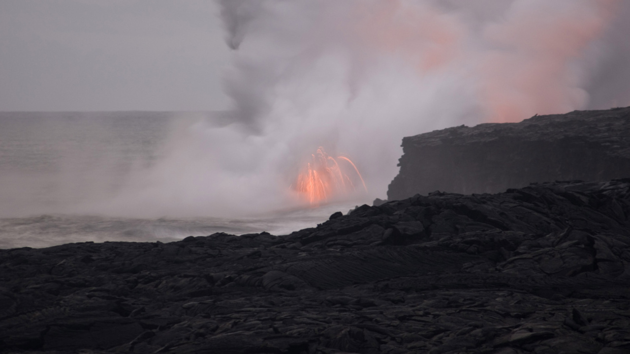Обои типы вулканических извержений, вулкан, лава, щитовой вулкан, вентиляционные щели в разрешении 1280x720