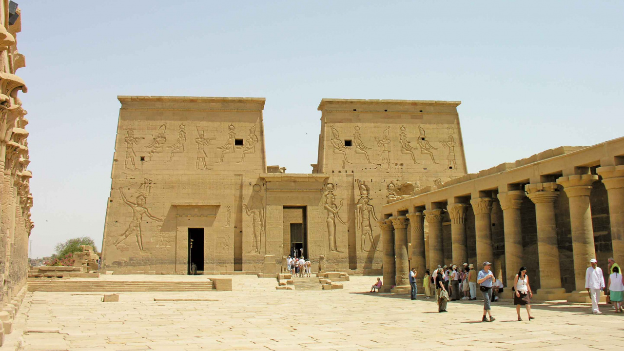Обои погребальный храм, египетский храм, археологический памятник, древняя история, история в разрешении 1280x720