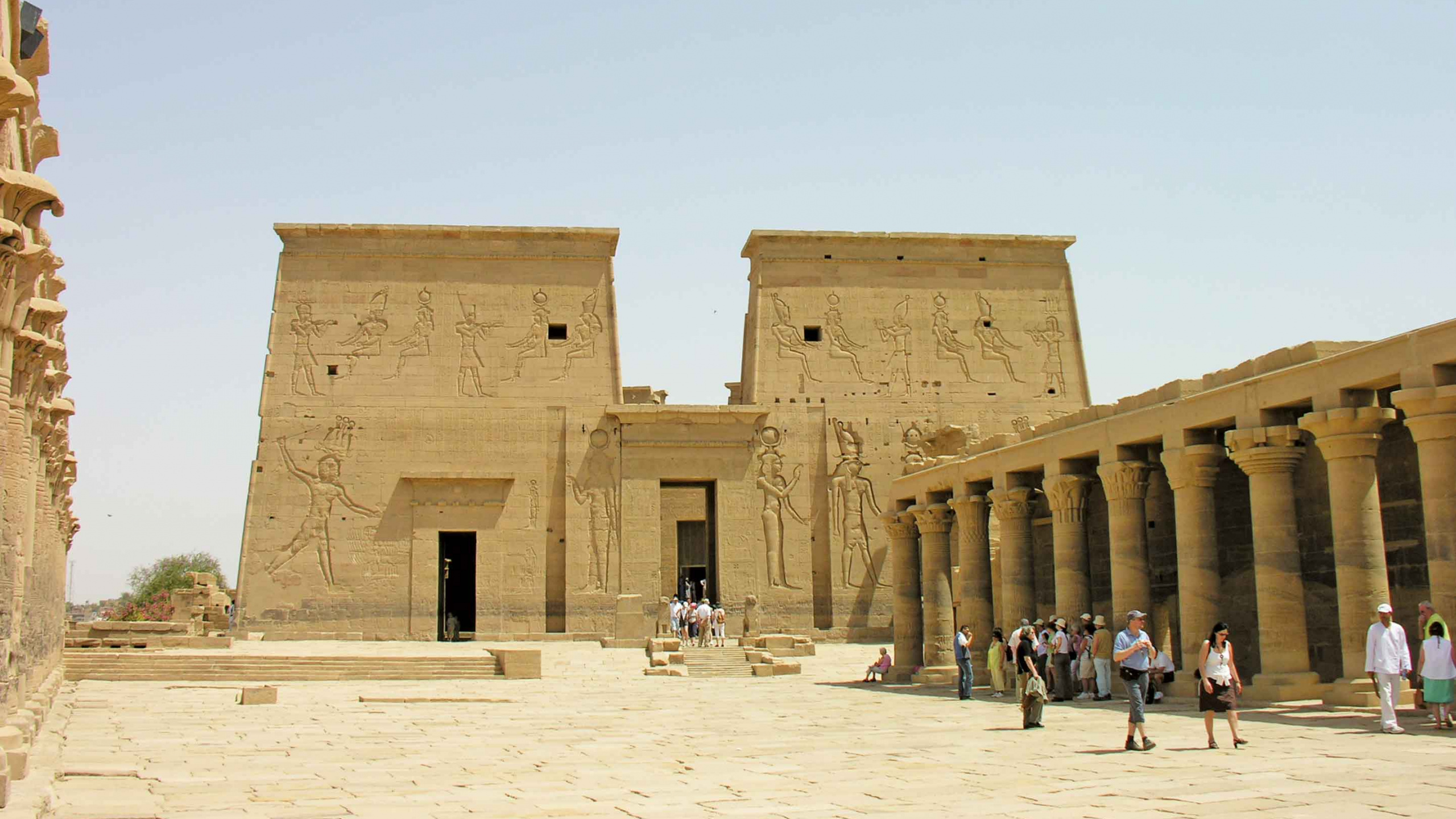 Обои погребальный храм, египетский храм, археологический памятник, древняя история, история в разрешении 2560x1440