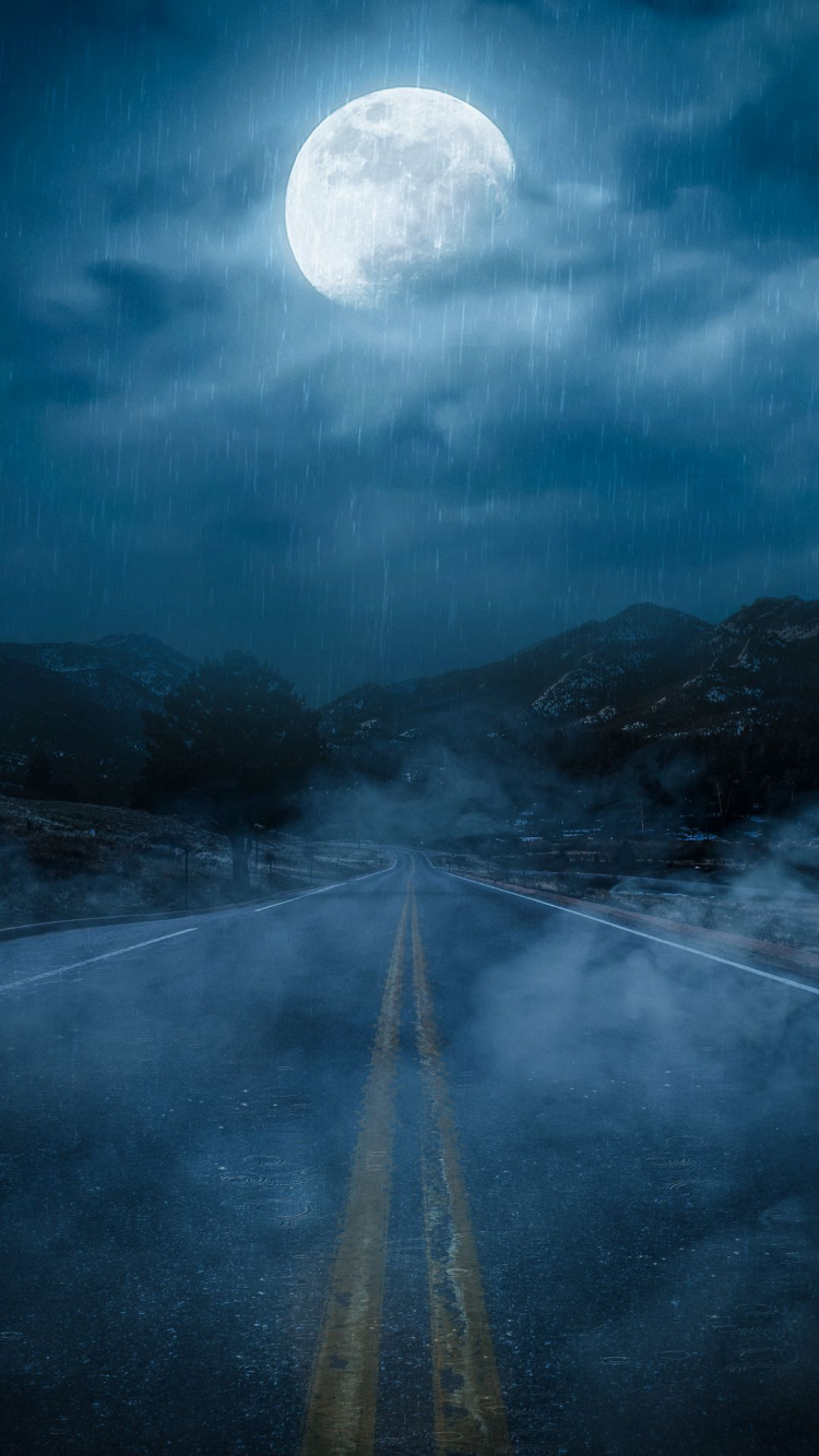 Обои луна, облако, атмосфера, природа, вода в разрешении 750x1334