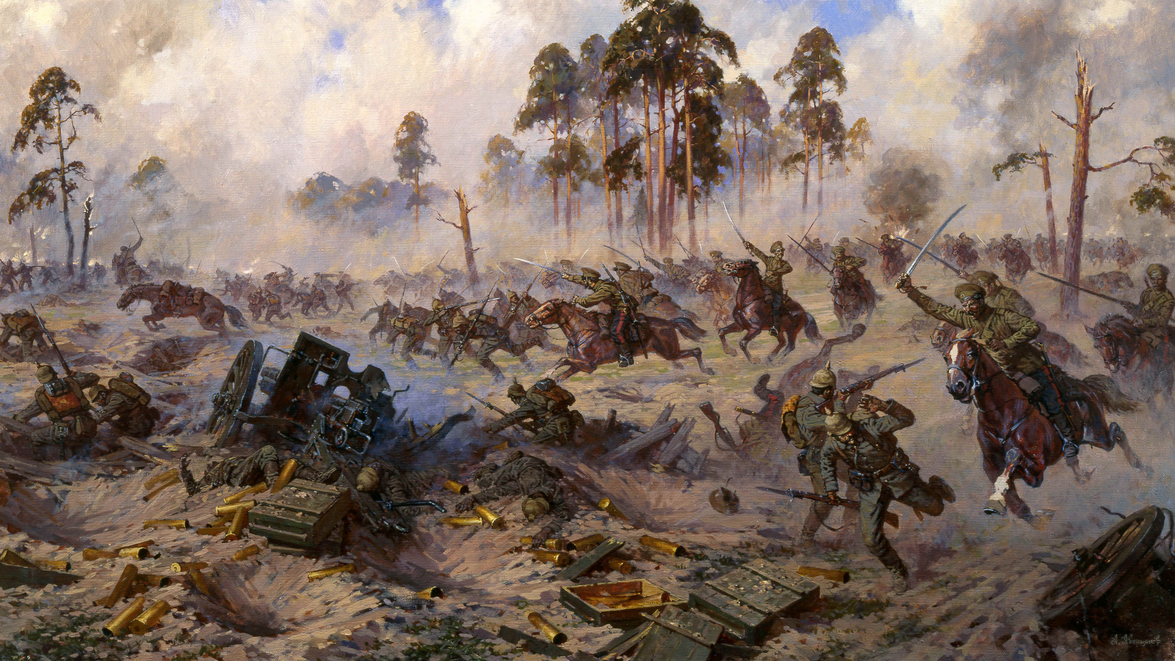 Обои живопись, битва, арт, артист, мировая война в разрешении 3840x2160