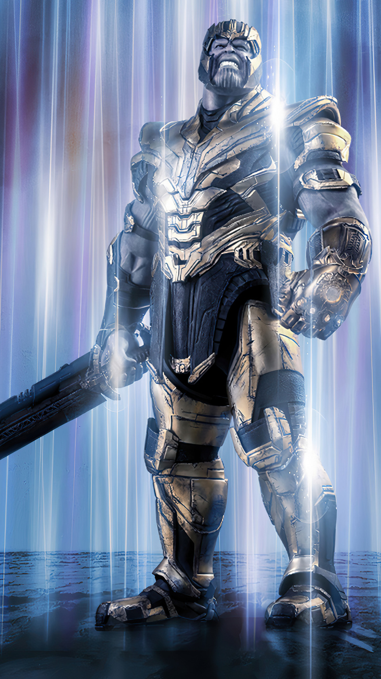 Обои супергерой, Танос, человек-паук, комиксы Марвел, анимация в разрешении 750x1334