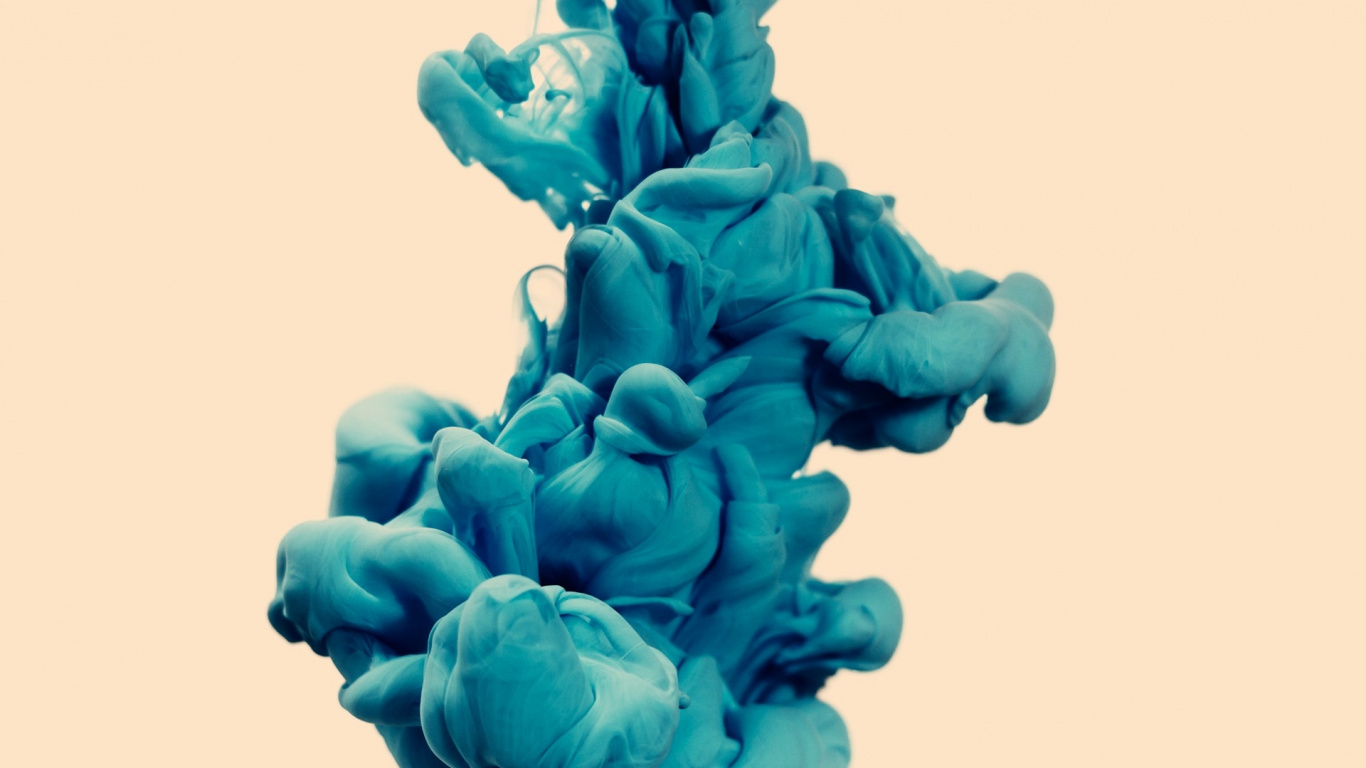 Обои синий, бирюза, лепесток, голубой, дым в разрешении 1366x768