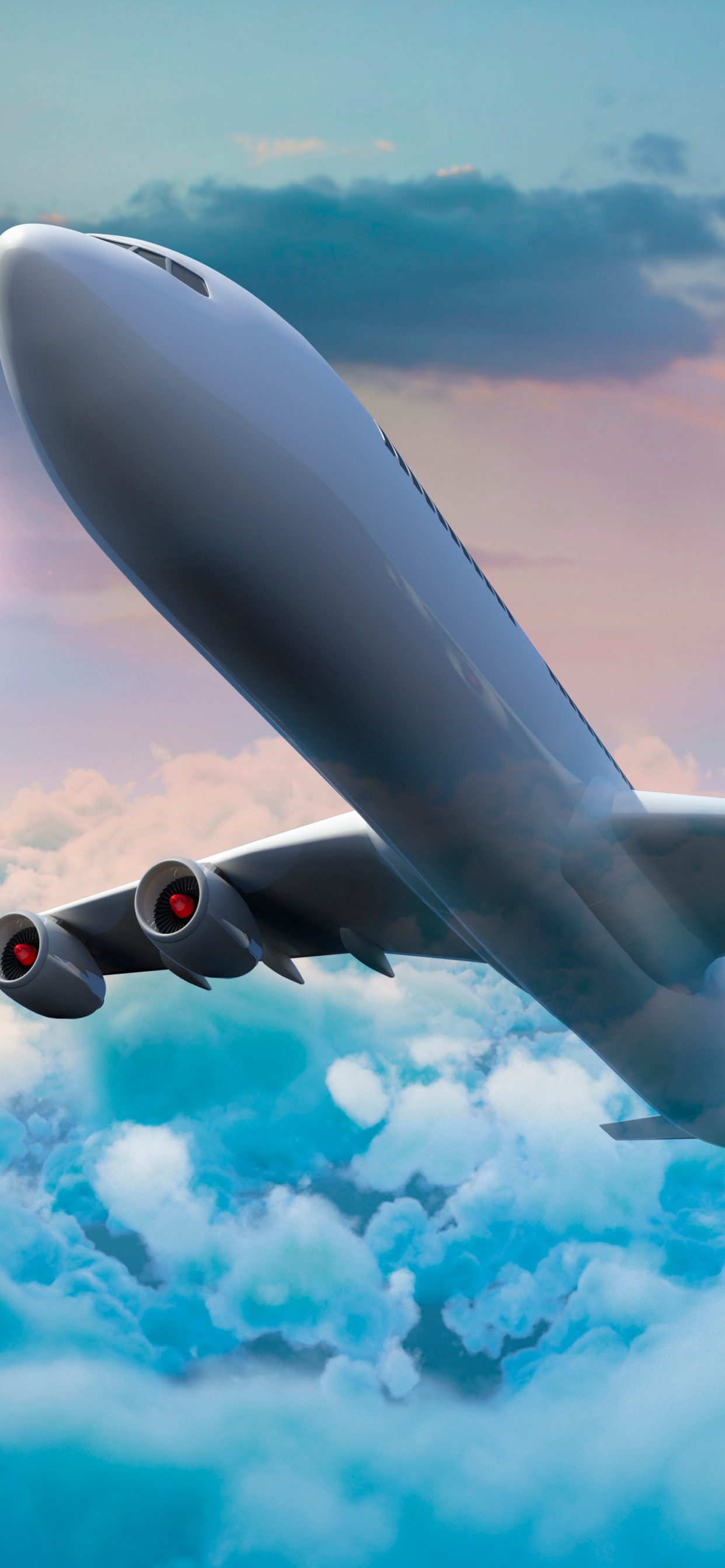 Обои самолет, самолеты, полет, авиация, авиалайнер в разрешении 1242x2688