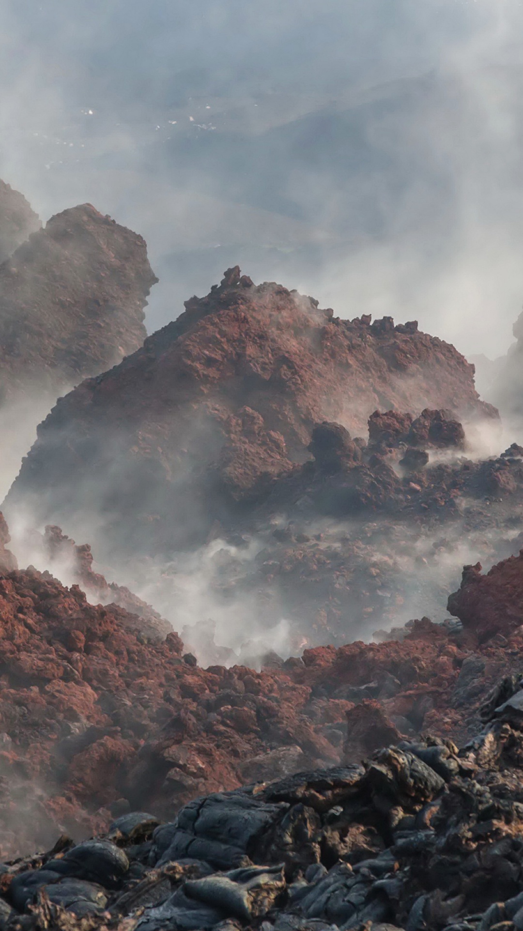 Обои дым природе, вулканы камчатки, Камчатский полуостров, вулкан, природа в разрешении 1080x1920