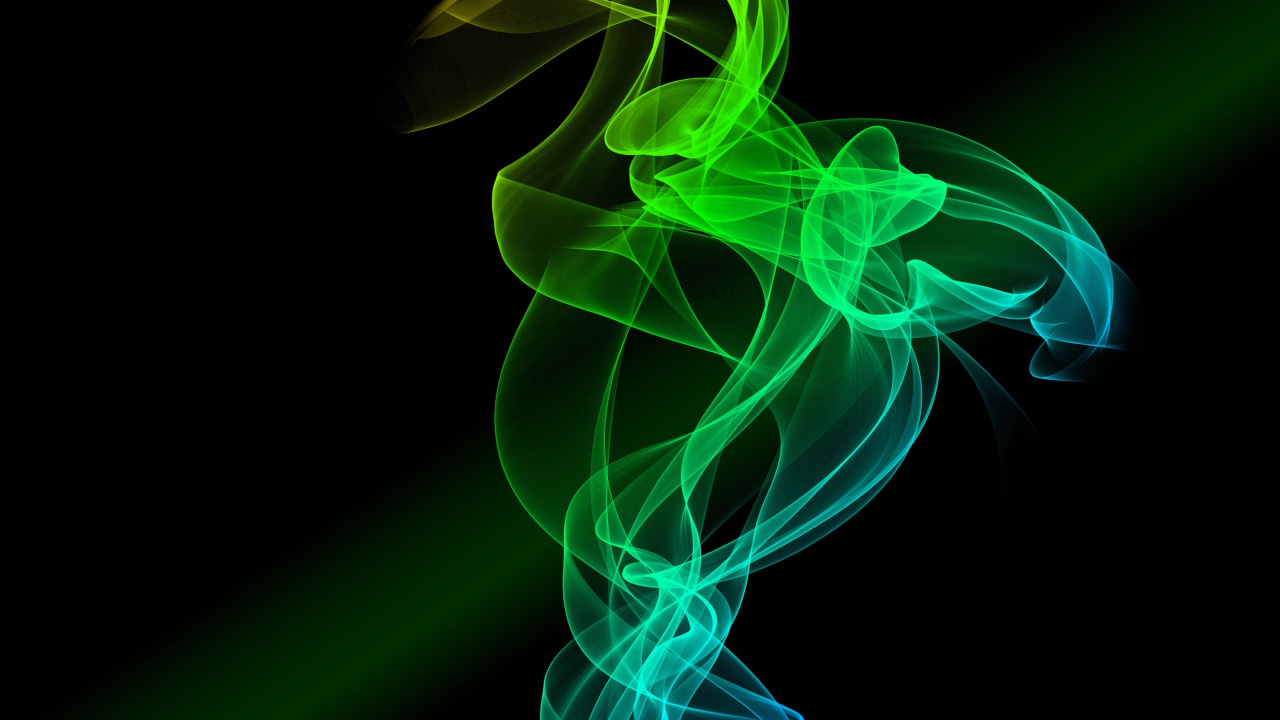 Обои дым, зеленый, графический дизайн, красочность, графика в разрешении 1280x720