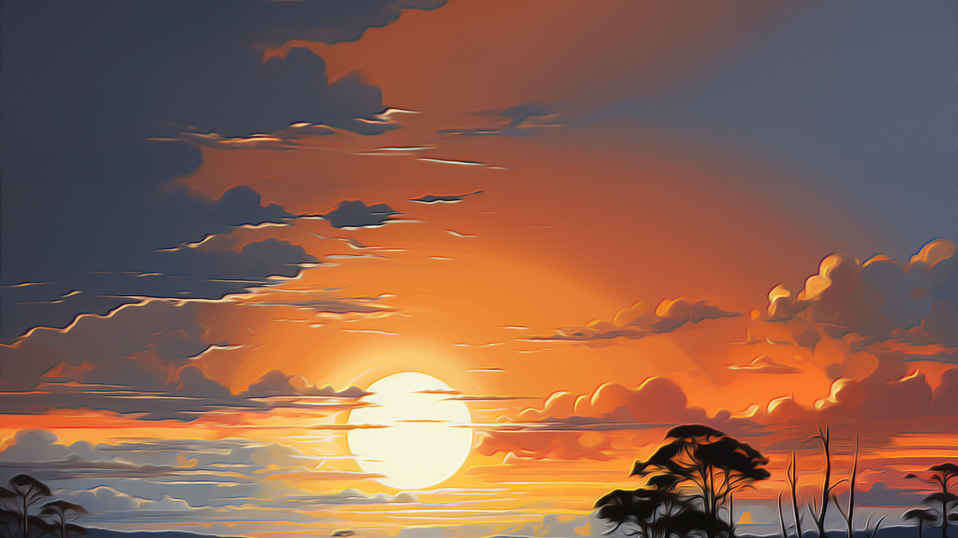 Обои послесвечение, облако, вода, экорегион, природный ландшафт в разрешении 1366x768