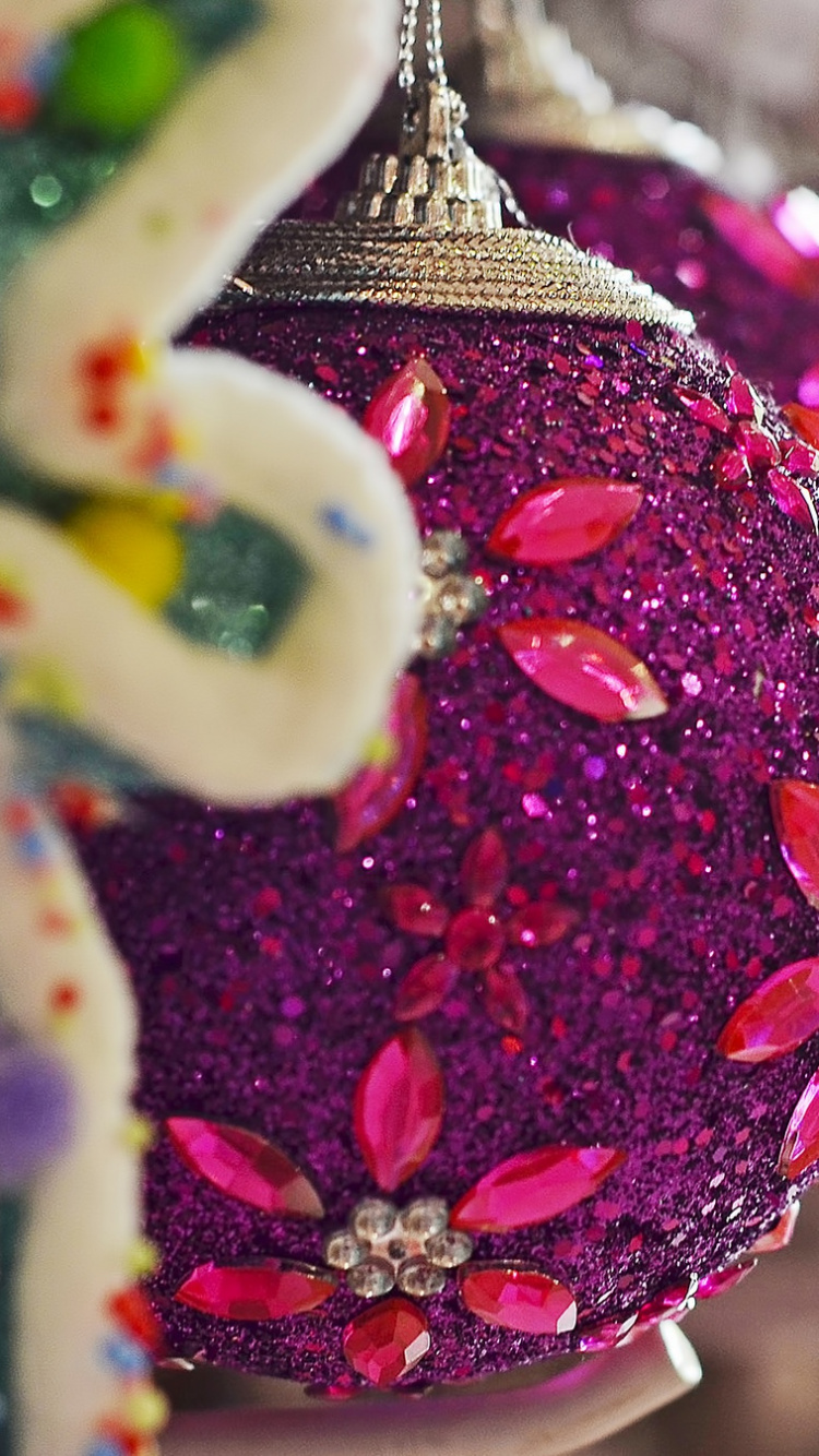 Обои традиция, праздник, Рождественские украшения, рождественский орнамент, розовый в разрешении 750x1334