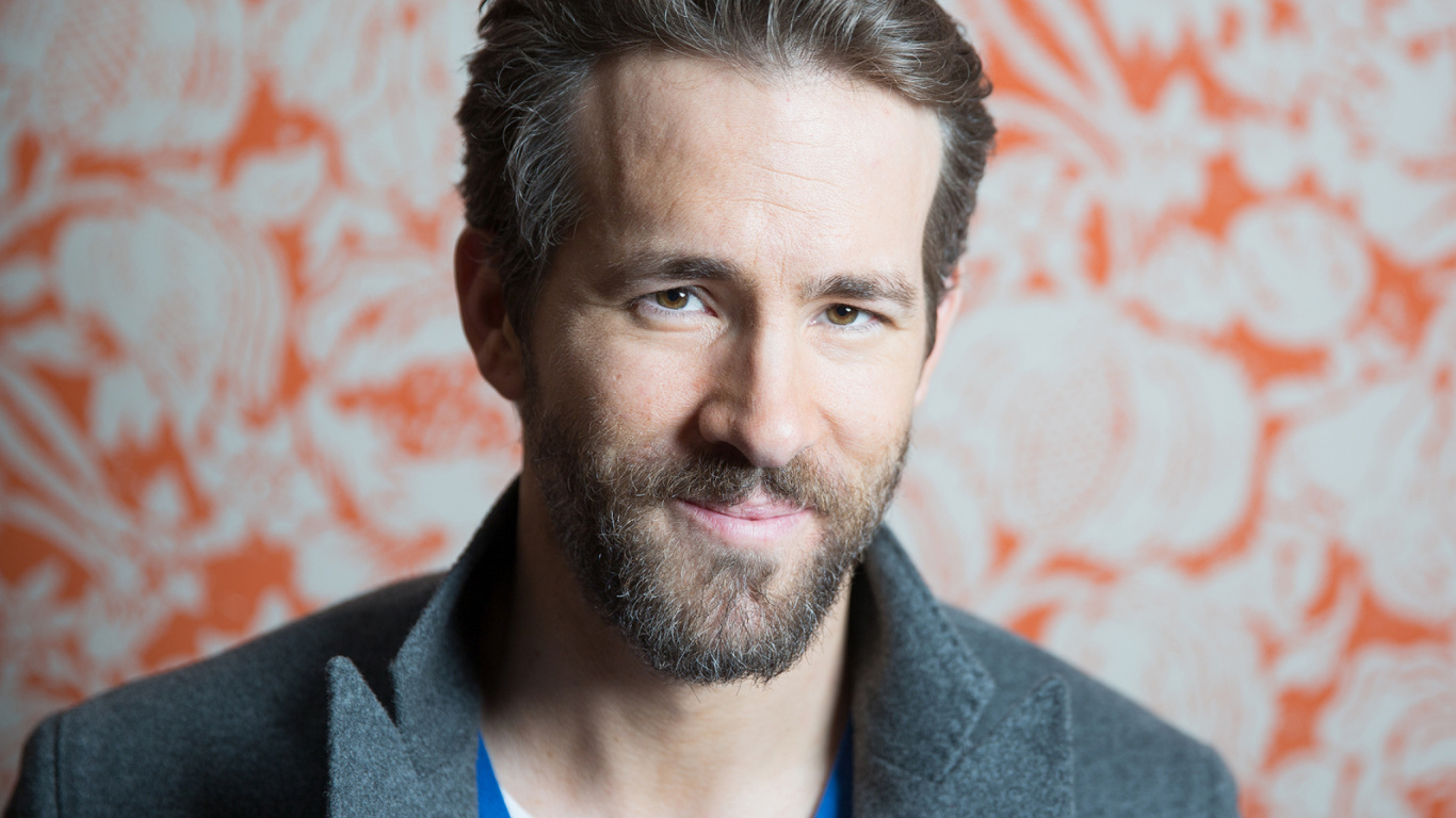 Обои Райан Рейнольдс, дэдпул, волосы, волосы на лице, борода в разрешении 1366x768