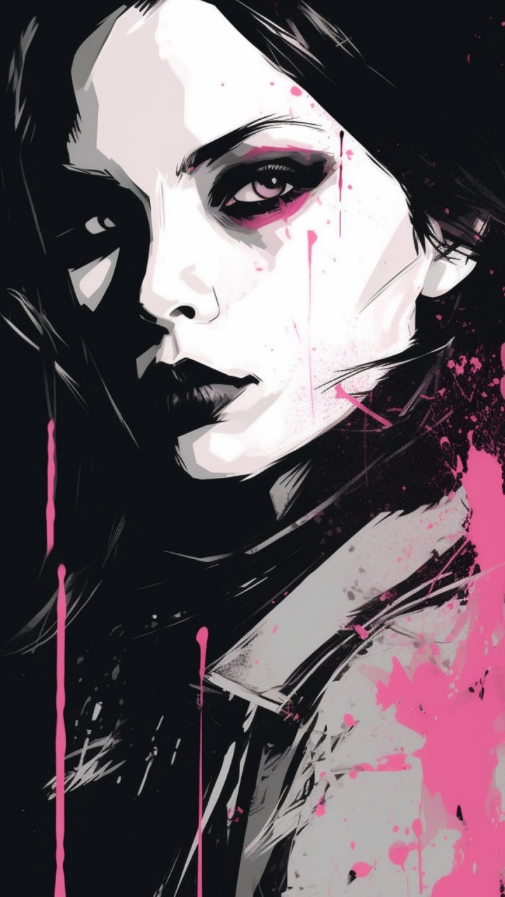 Обои иллюстрация, арт, портрет, живопись, постер в разрешении 720x1280