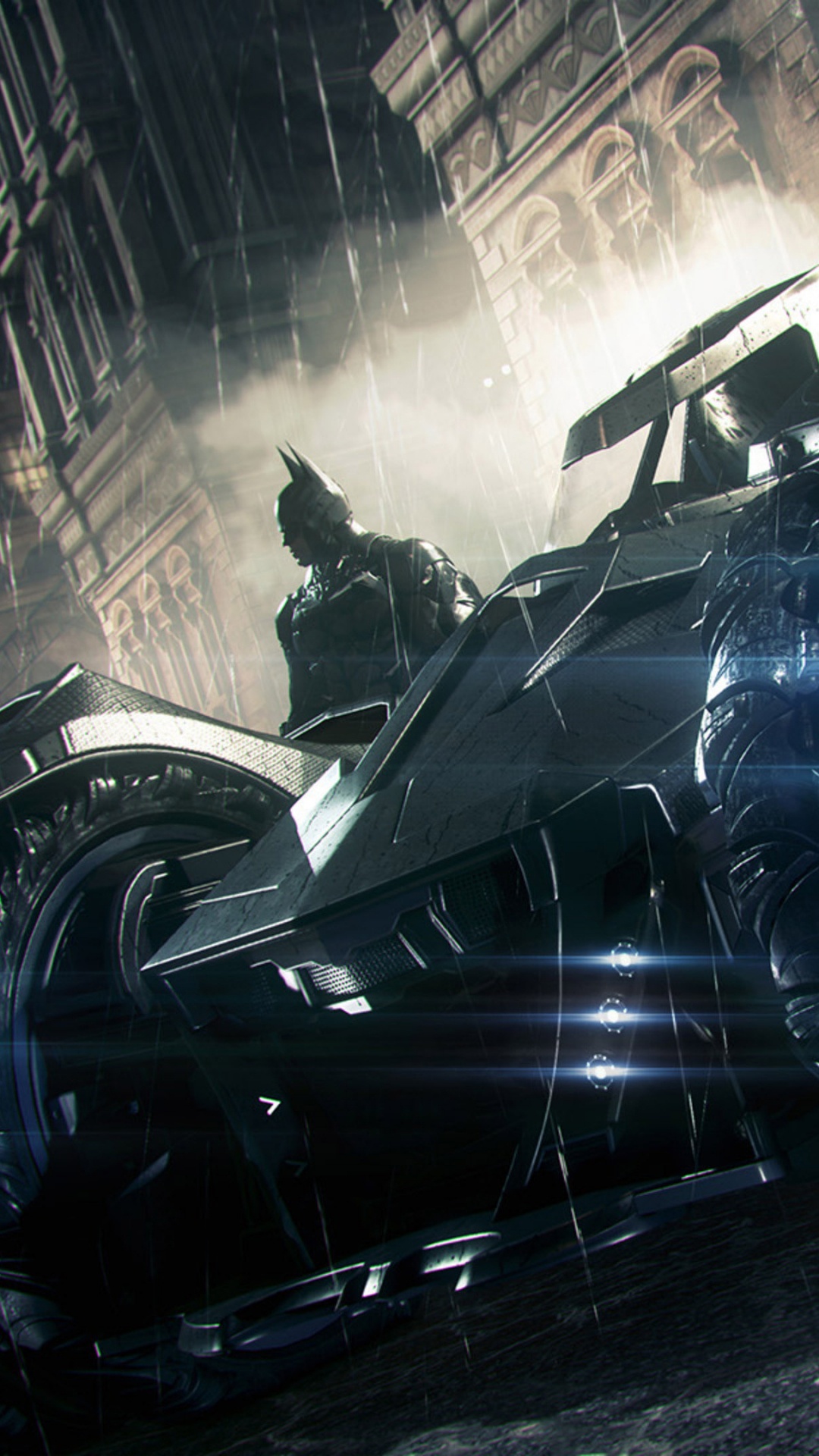 Обои Бэтмен рыцарь аркхема, Бэтмен, бэтмобиль, Бэтмен аркхем Сити, рокстеди студиос в разрешении 1080x1920
