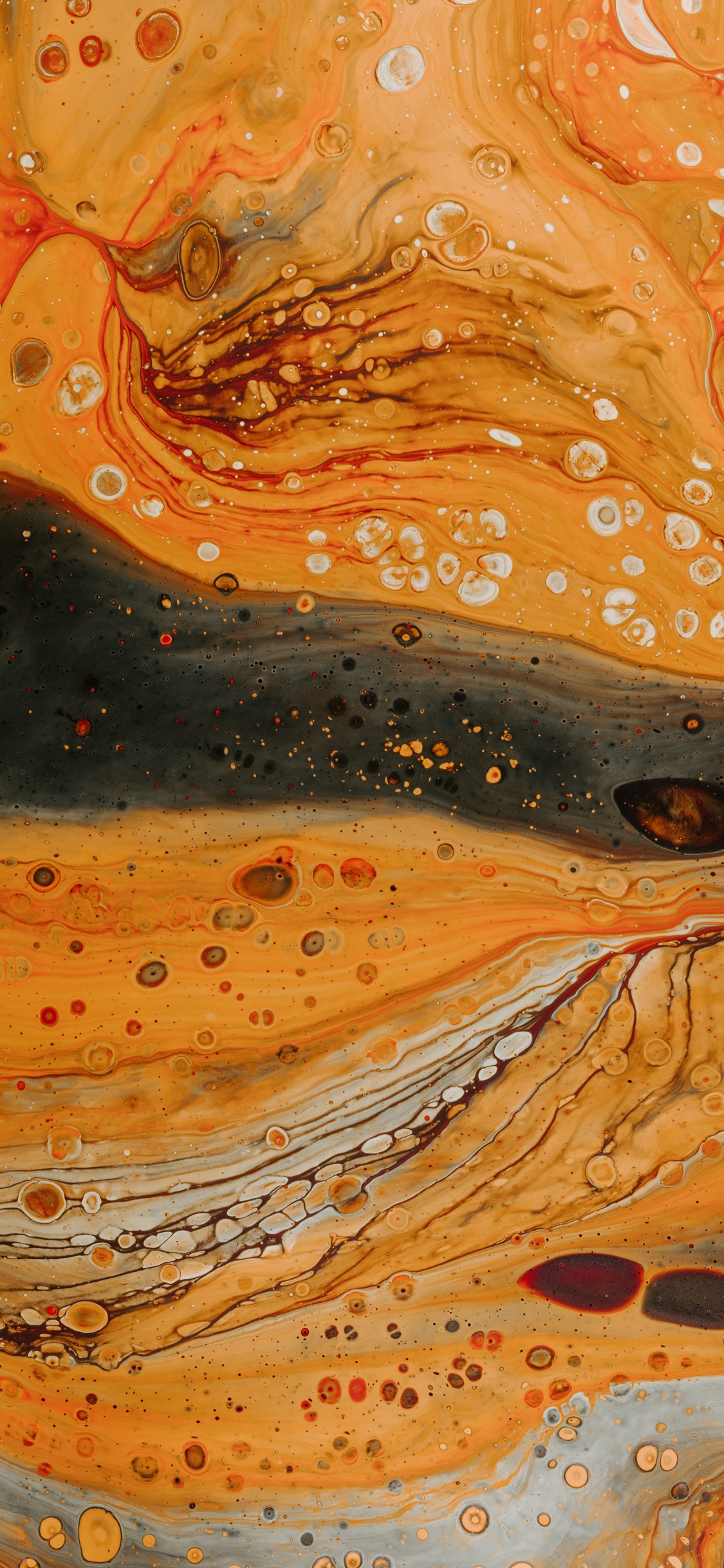 Обои Апельсин, живопись, арт, акварельные краски, вода в разрешении 1125x2436